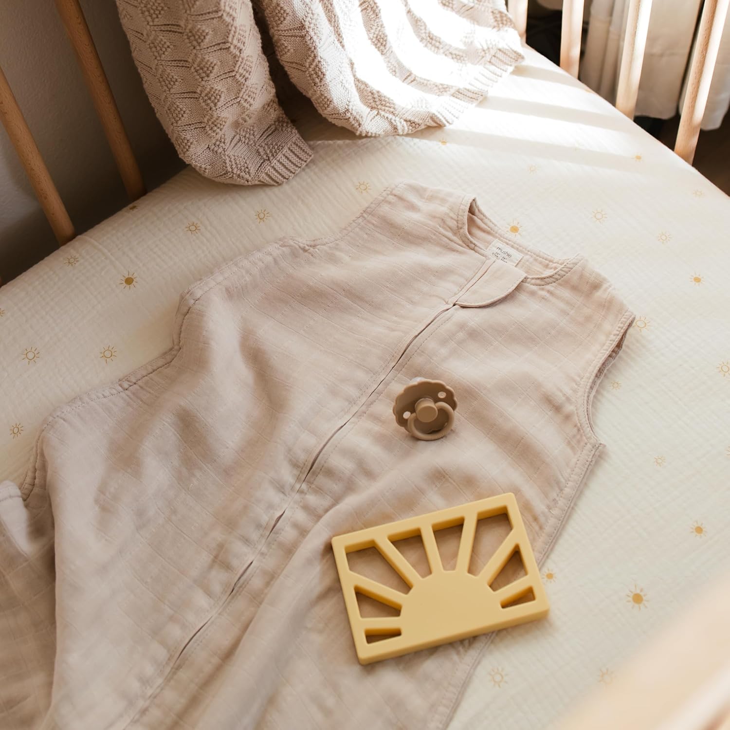 Mushie Organic Cotton Wearable Blanket for Babies Sage