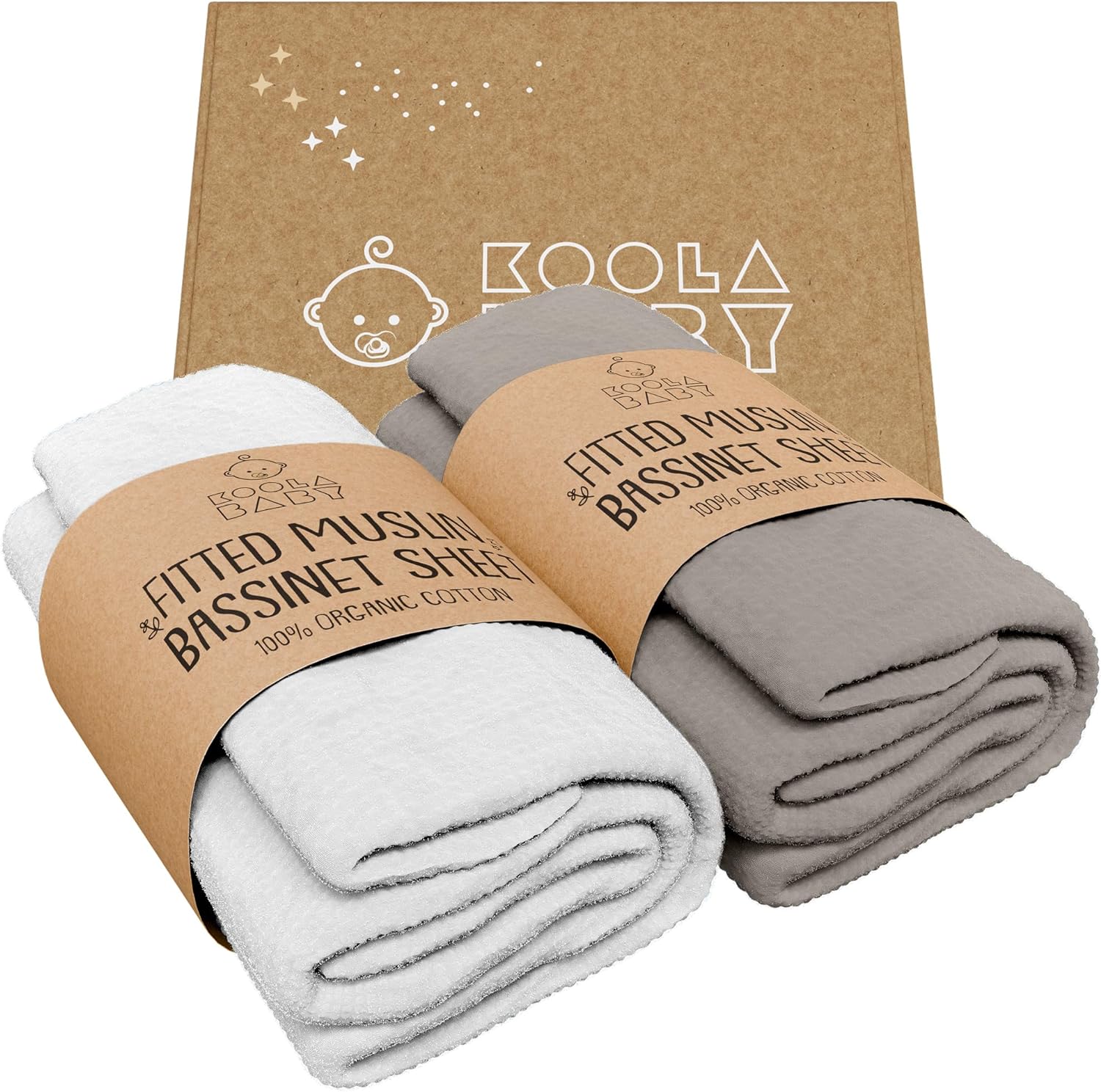 KoolerThings Bassinet Sheets 2 Pack - Organic Cotton