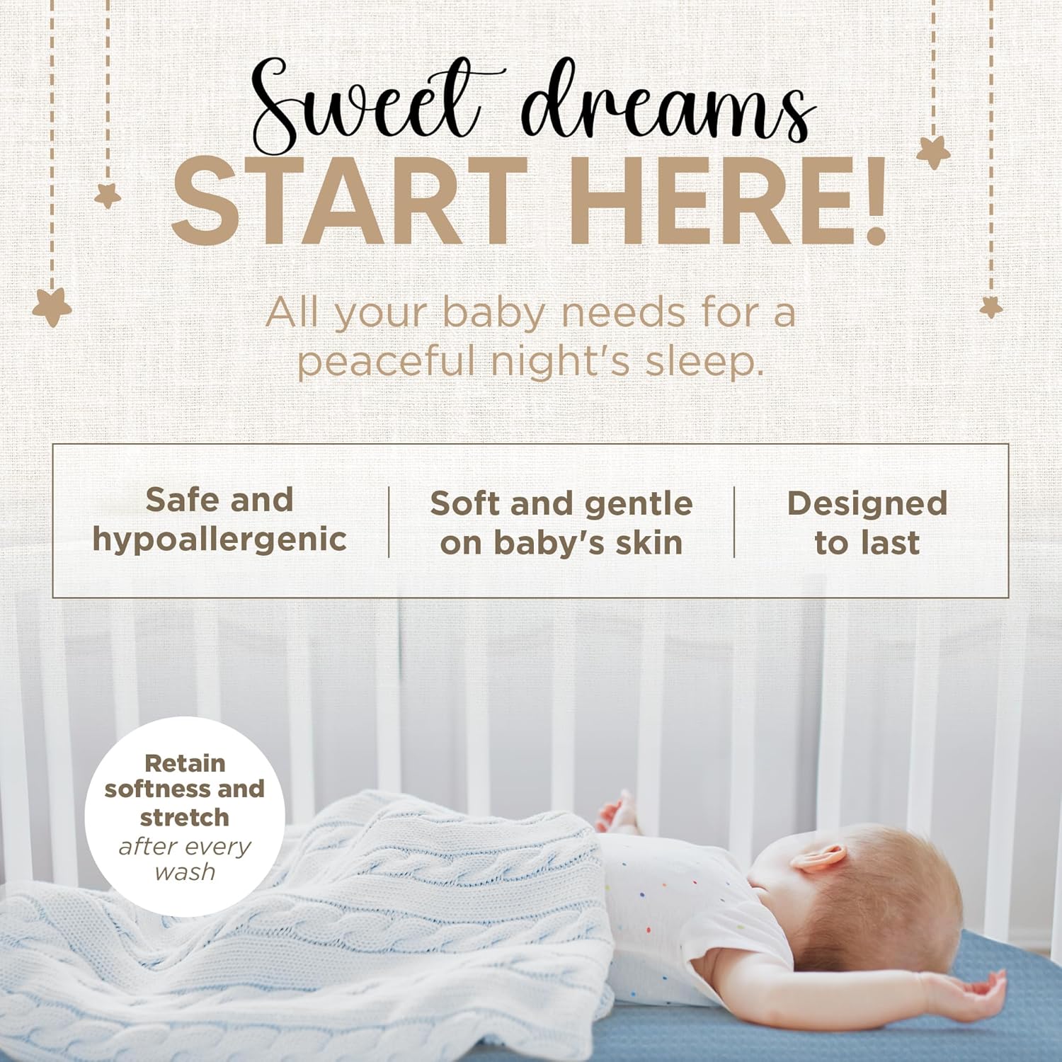 KoolerThings Pack and Play Sheets 2 Pack - Soft Jersey Cotton Playard Mattress Covers