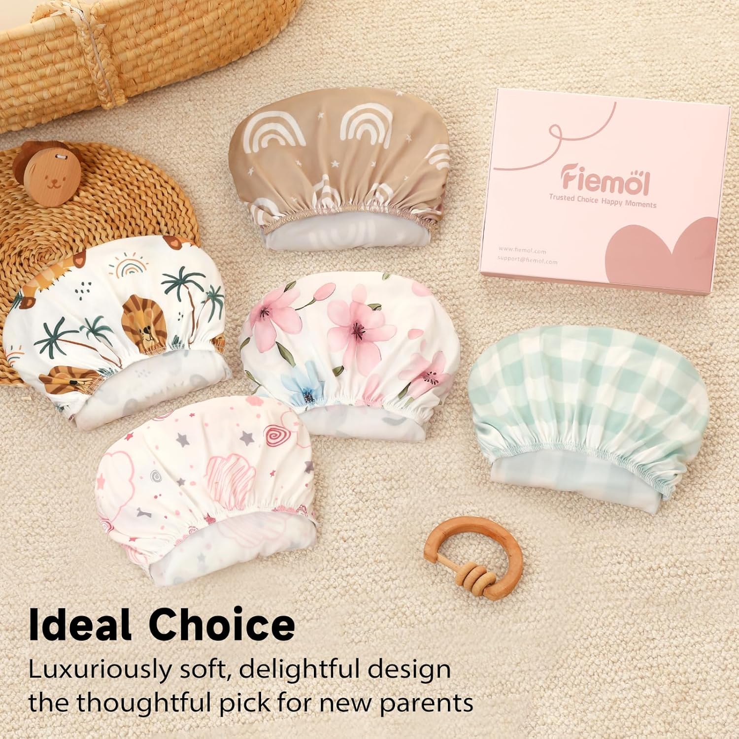 FIEMOL Baby Bassinet Sheets 3 Pack Super Soft Pink Butterfly
