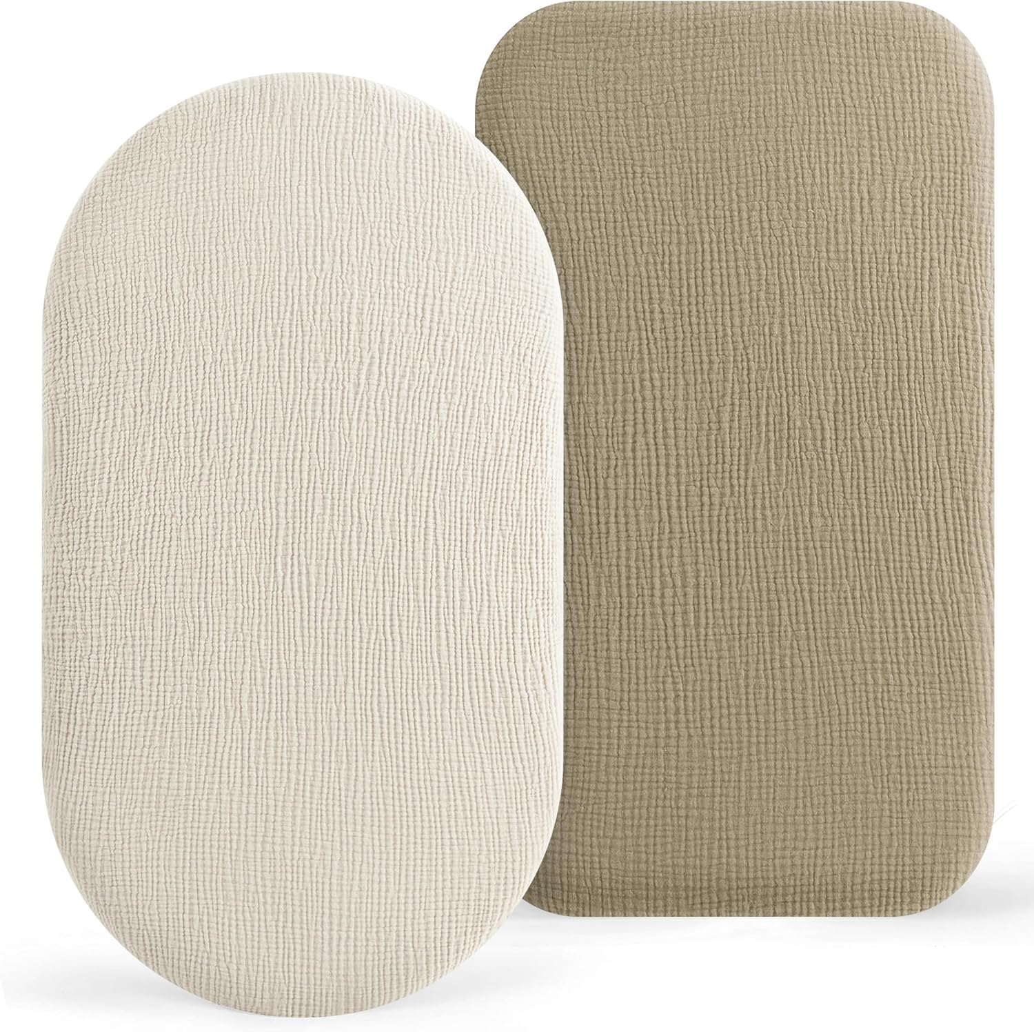 Bearmoss Bassinet Sheets 2 Pack - Muslin Cotton for Baby Boy and Girl