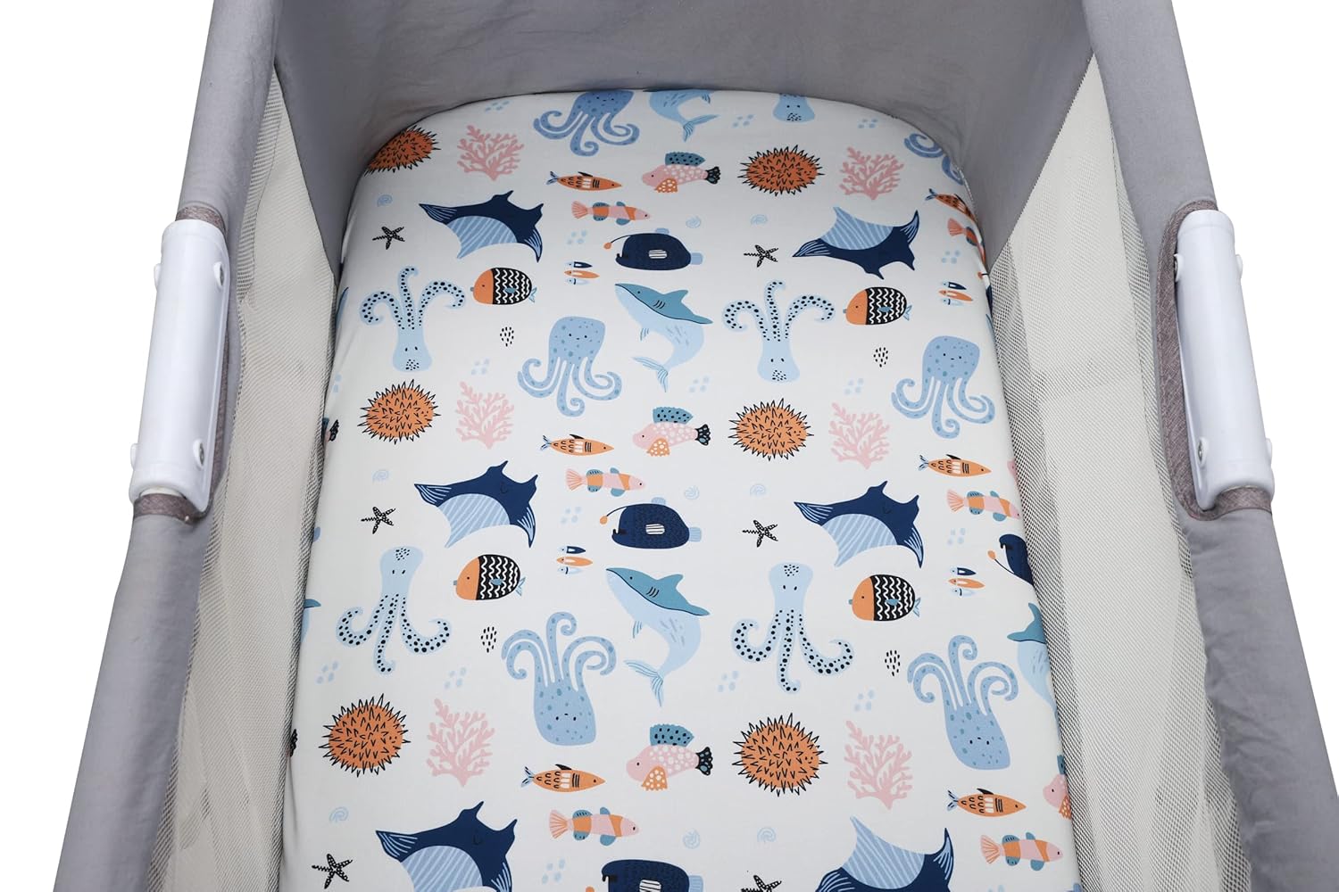 Onacosht Bassinet Sheets 4 Pack Undersea Print