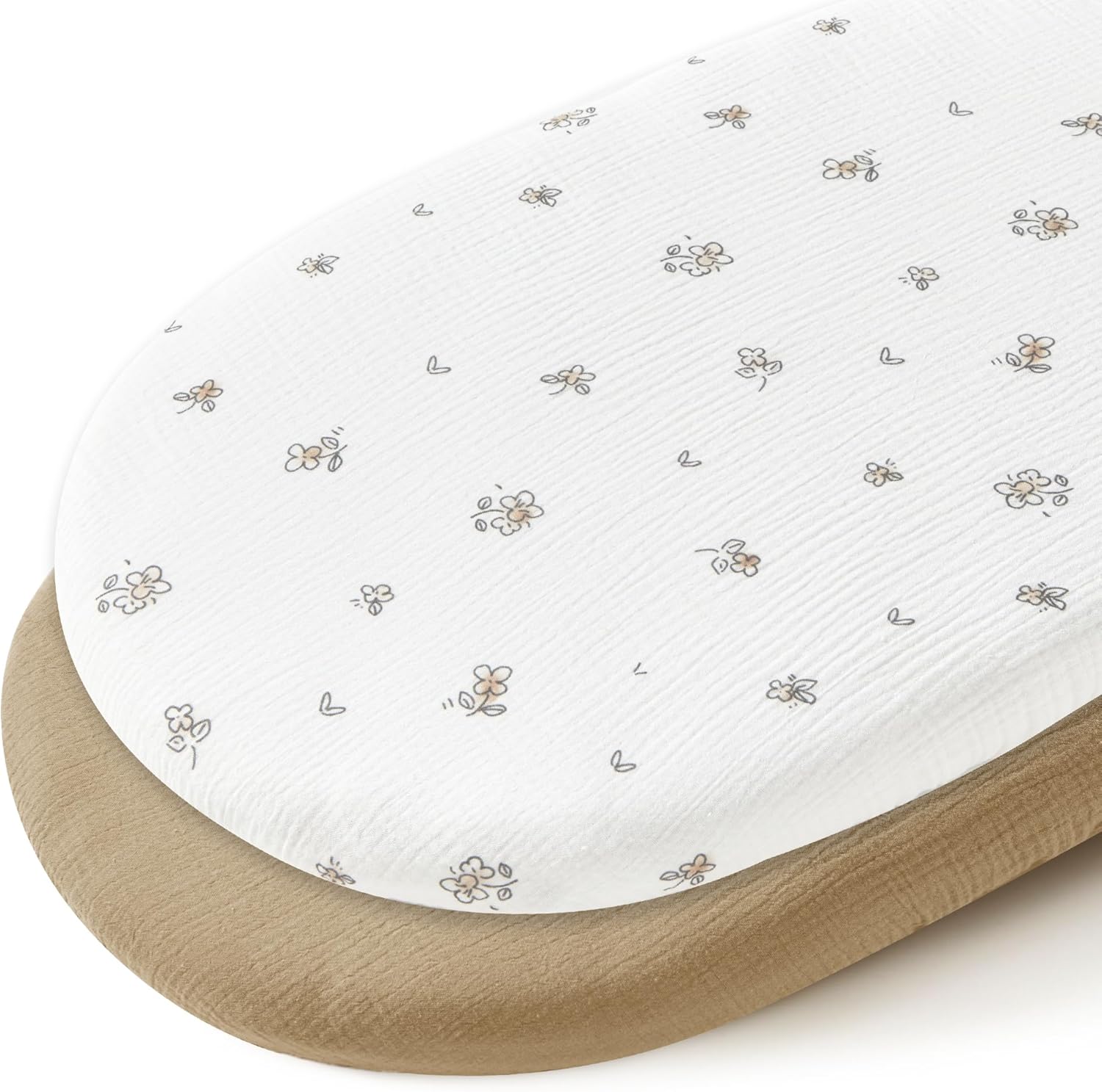 JELLYMONI 2-Pack Muslin Bassinet Sheets for Baby Comfort