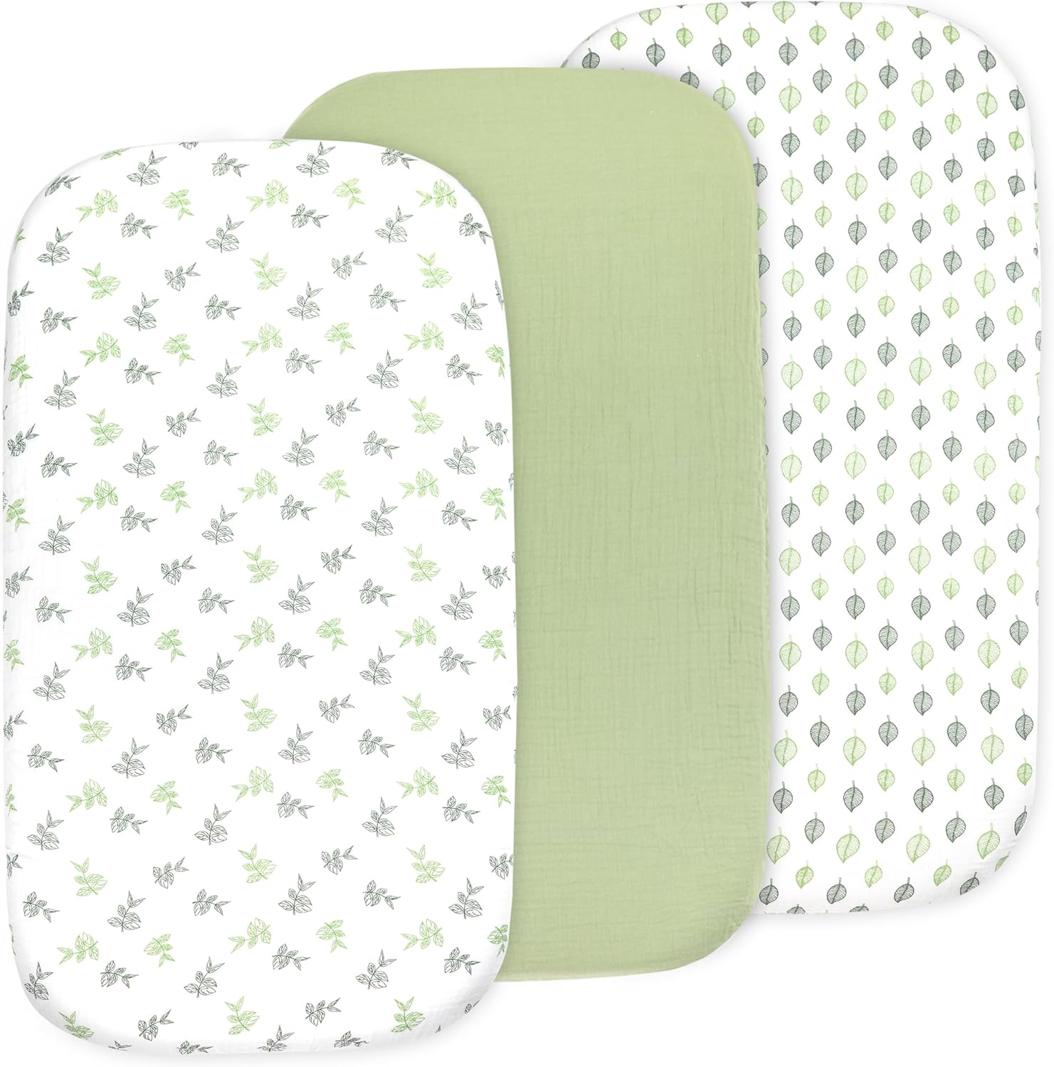 Bublo Baby 3 Pack Organic Muslin Bassinet Sheets