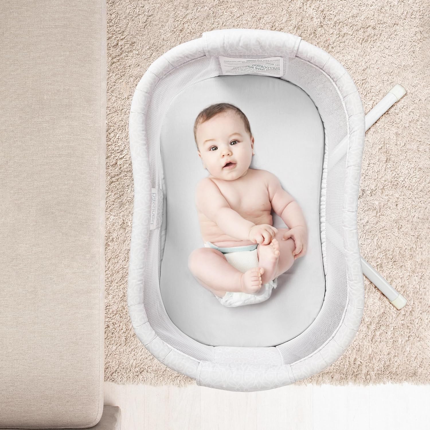 TILLYOU Bassinet Sheets 2 Pack Gray and Pink