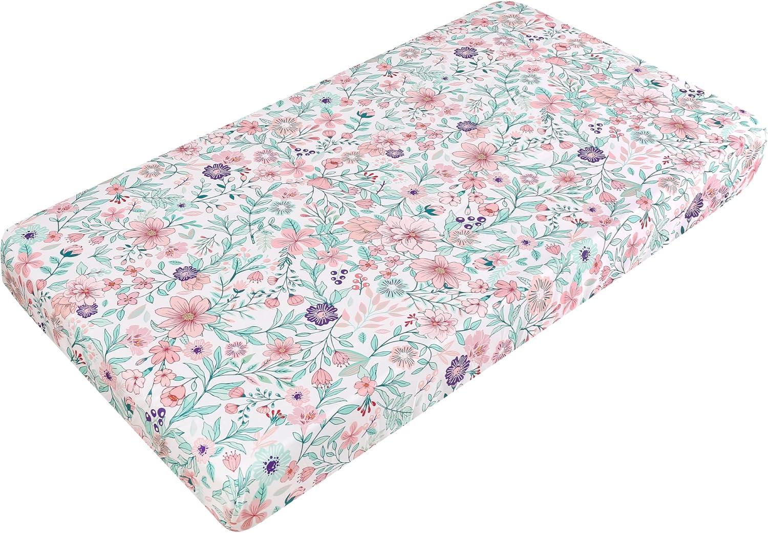 Girl Crib Bedding Set with Giraffe Floral Design