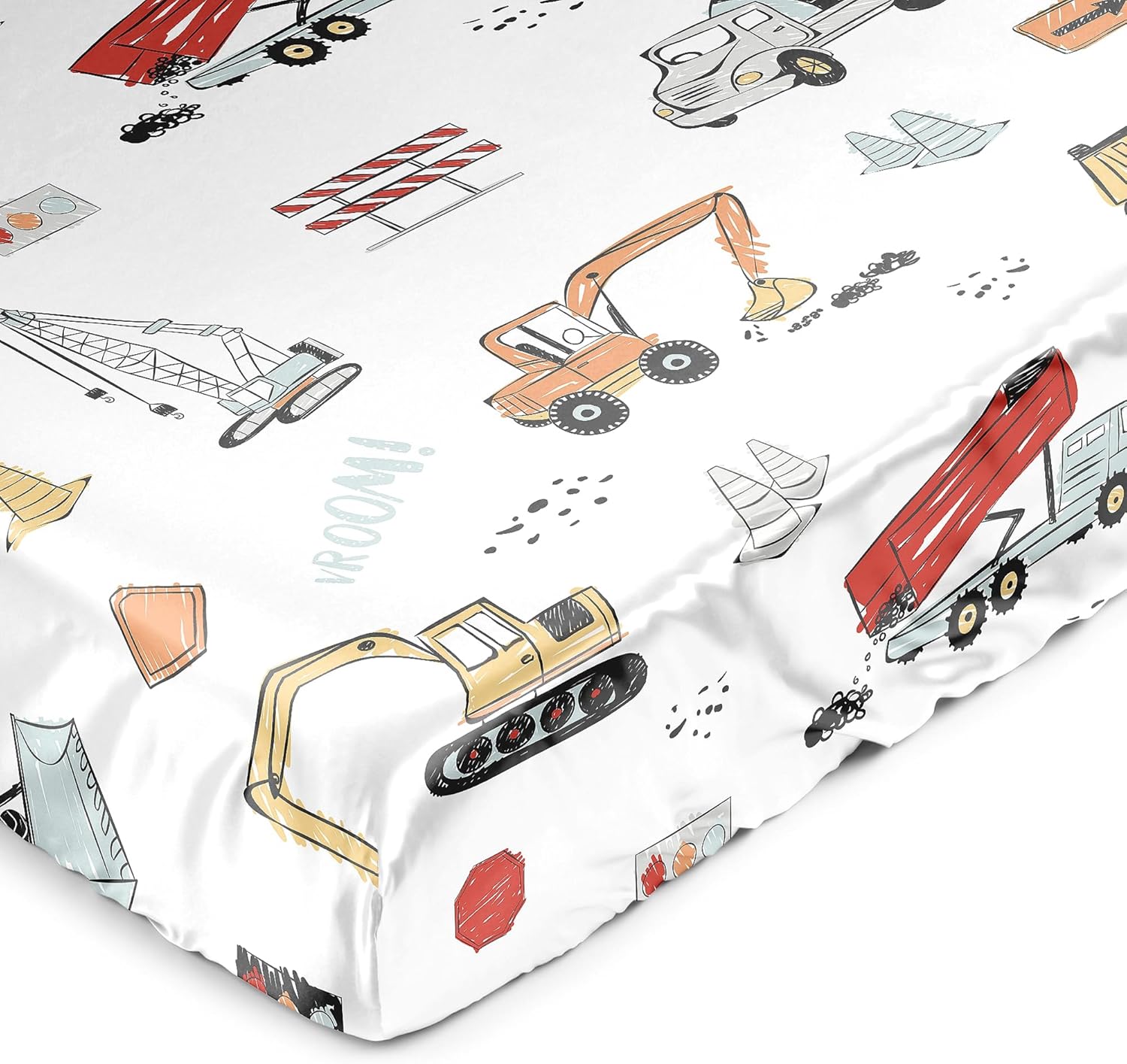 Sweet Jojo Designs Construction Truck Crib Sheet 1