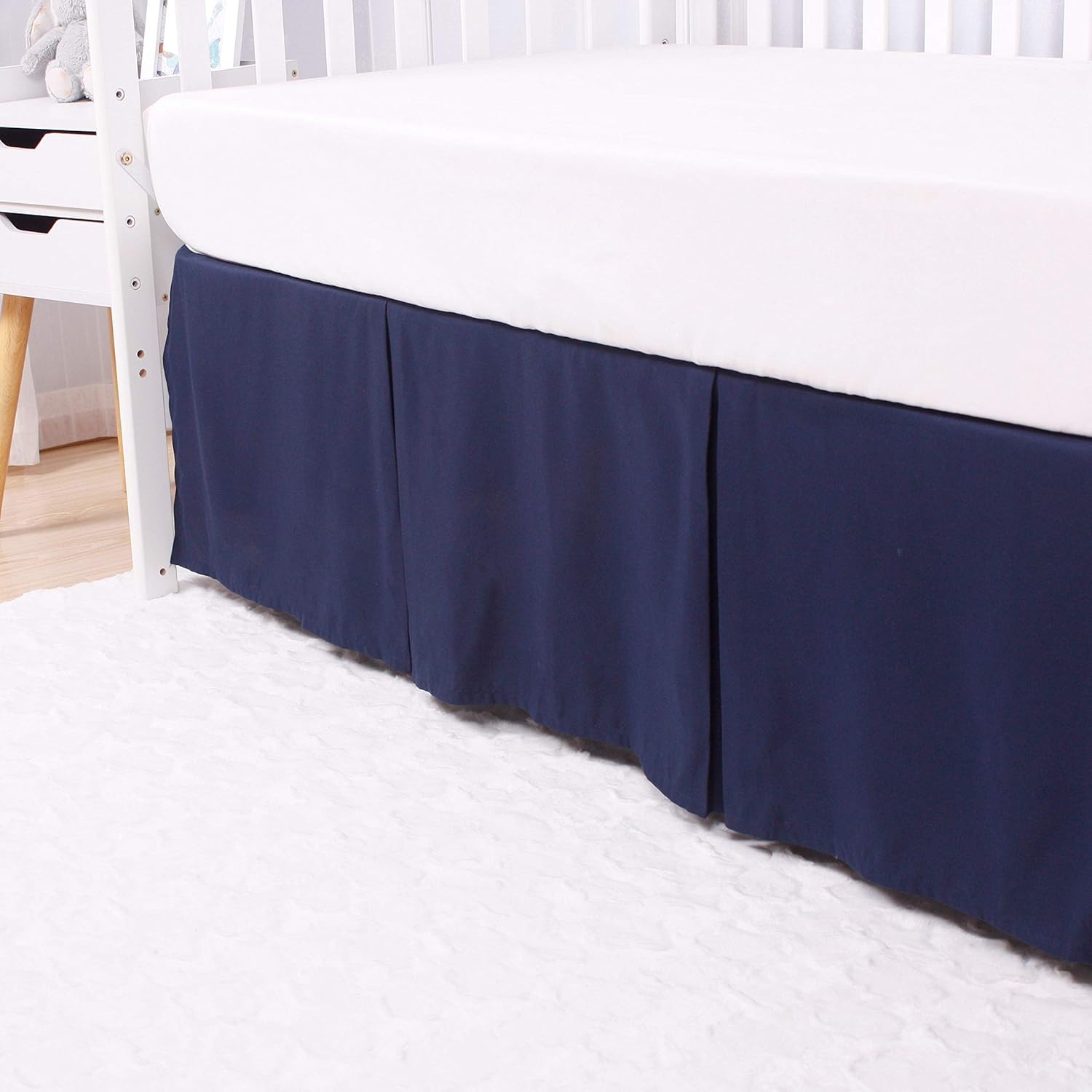 CaSaJa Navy Blue Classic Microfiber Crib Skirt