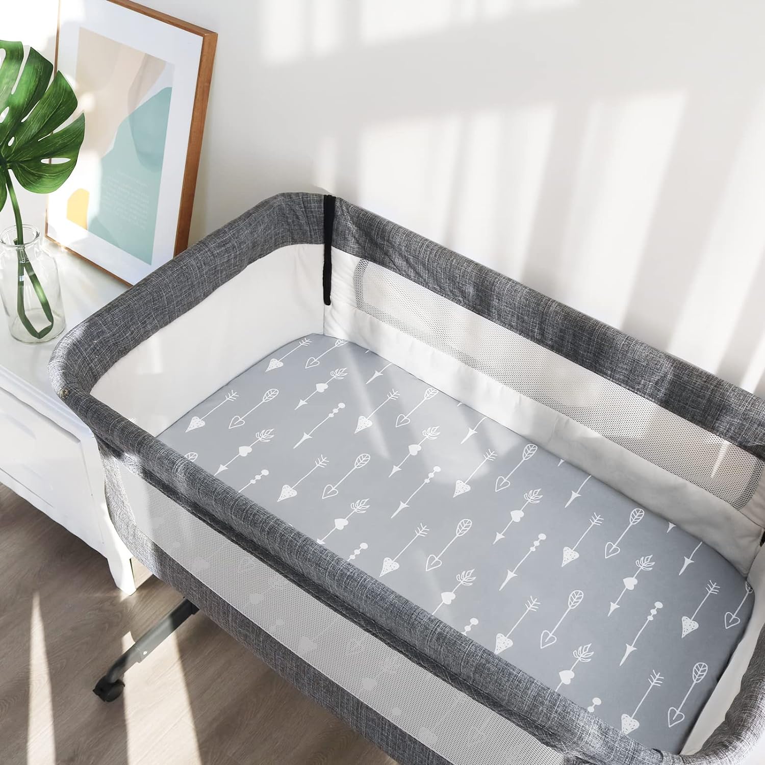 Biloban Baby Bassinet Sheets 4 Pack Ultra Soft