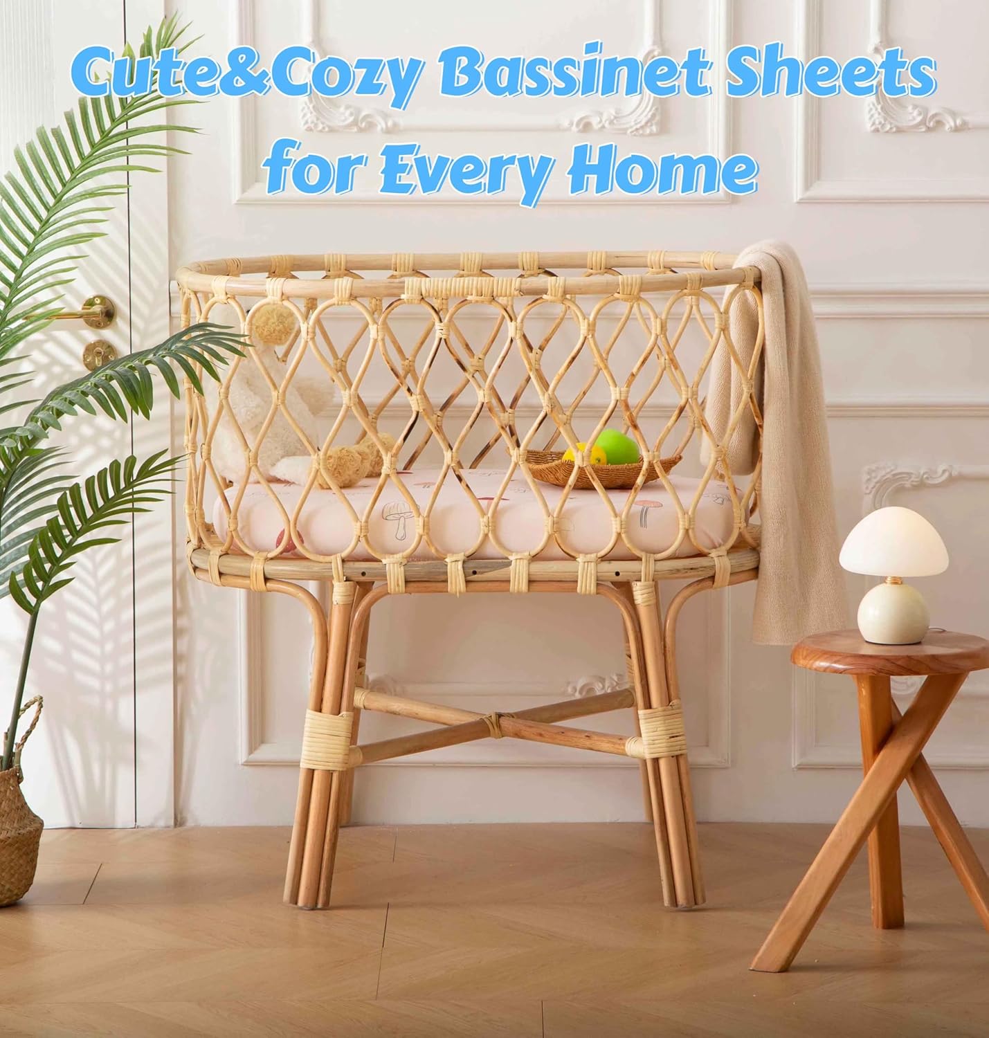SDY Mushroom Bassinet Sheets Set 2 Pack