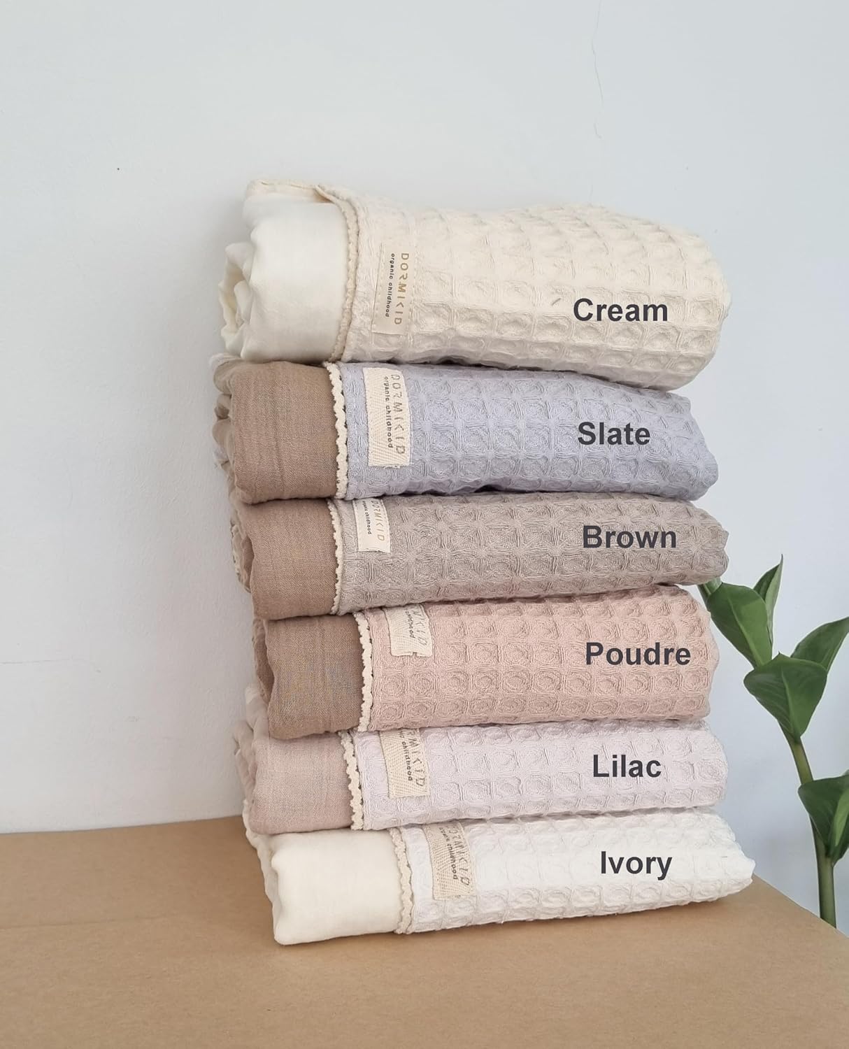 DORMIKID Organic Baby Blanket - 27x31 Inch Ivory