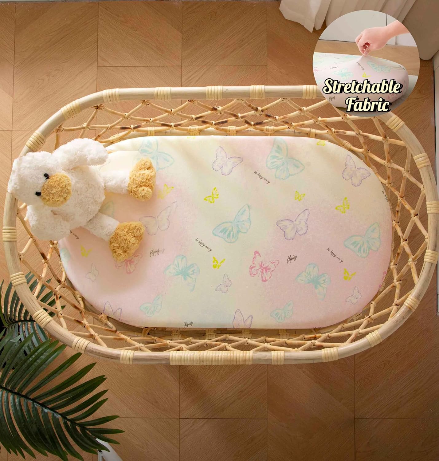 SDY Butterfly Bassinet Sheets Set of 2