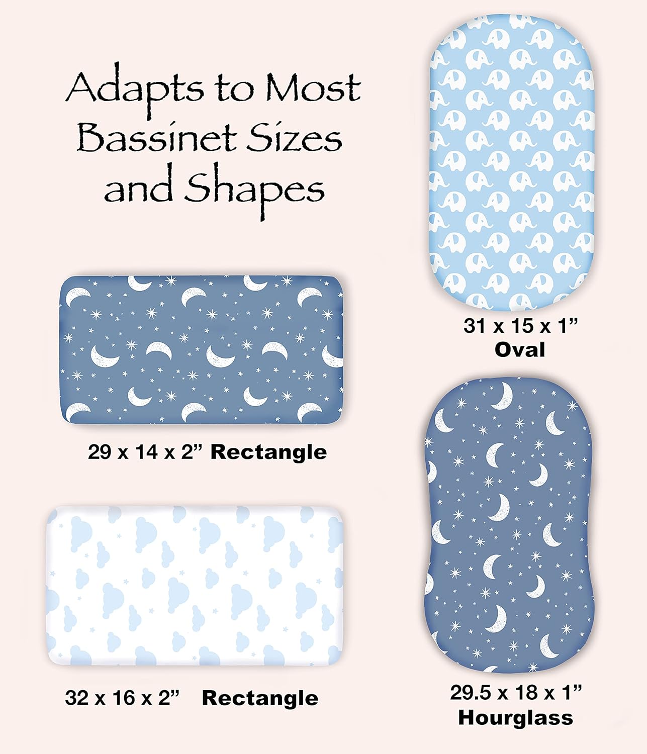 Cambria Baby Organic Cotton Bassinet Sheets 3-Pack 1