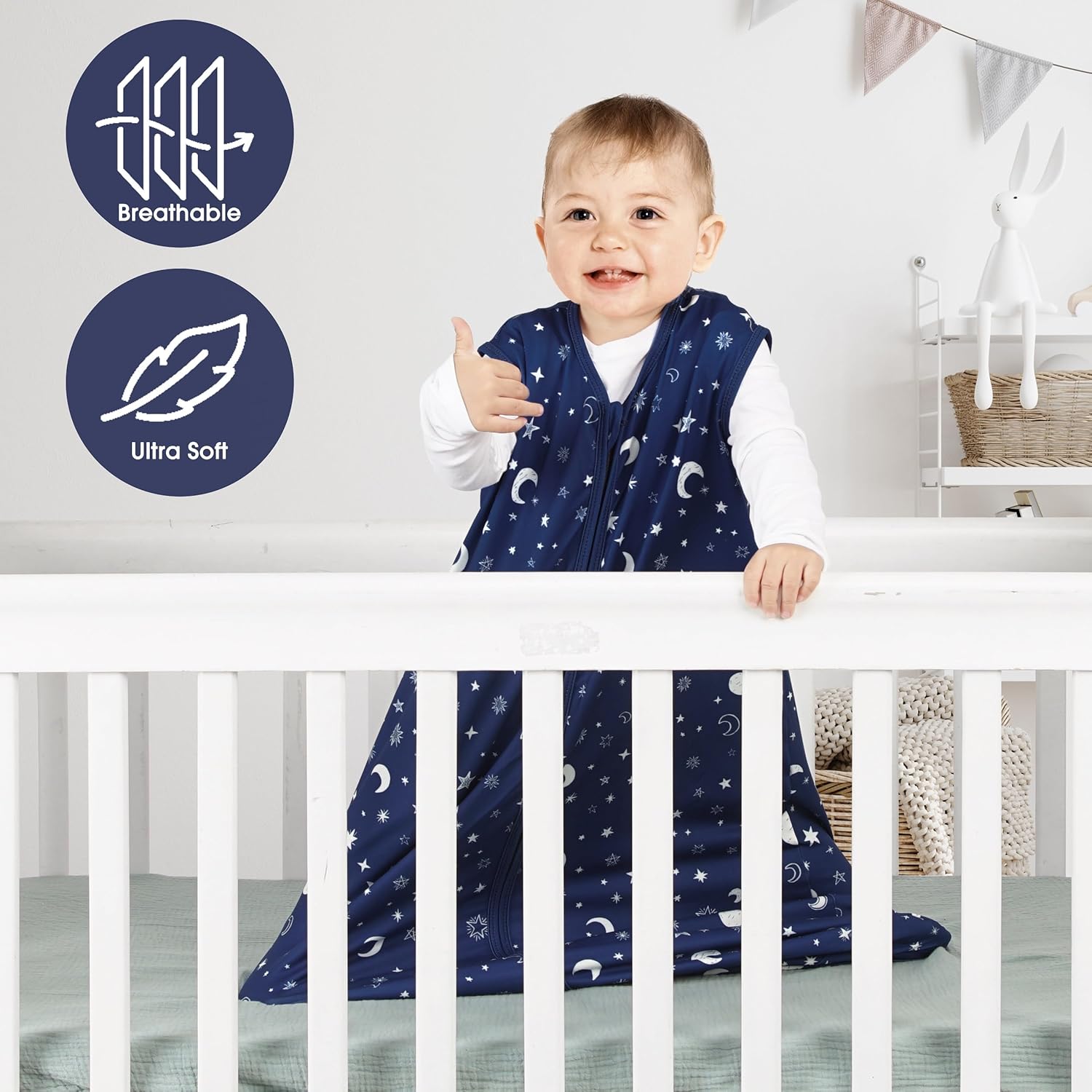 3 Pack Baby Sleep Sack 12-18 Months Rayon Cotton 1