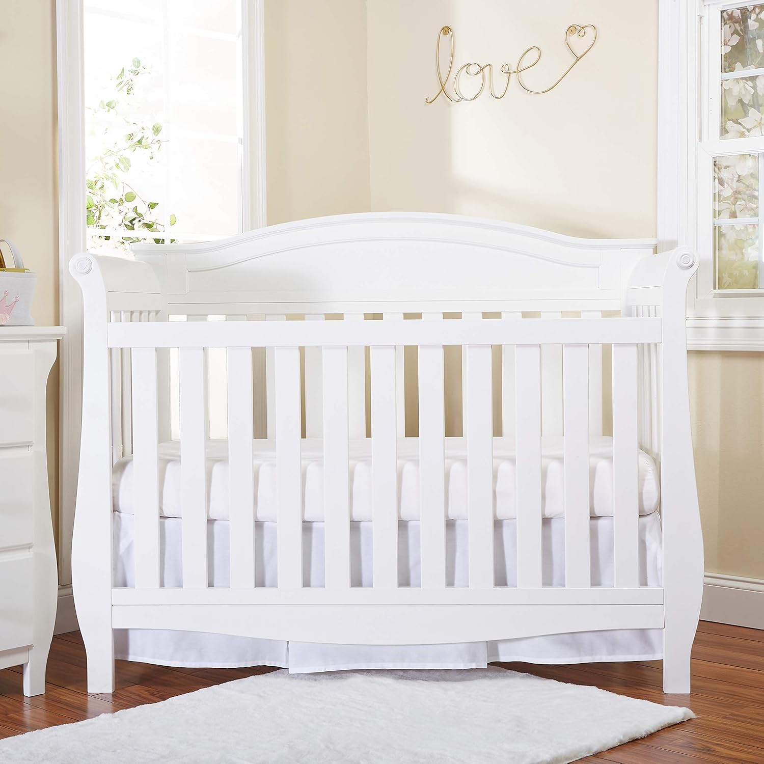EVERYDAY KIDS White Pleated Crib Skirt 14 Inch Drop