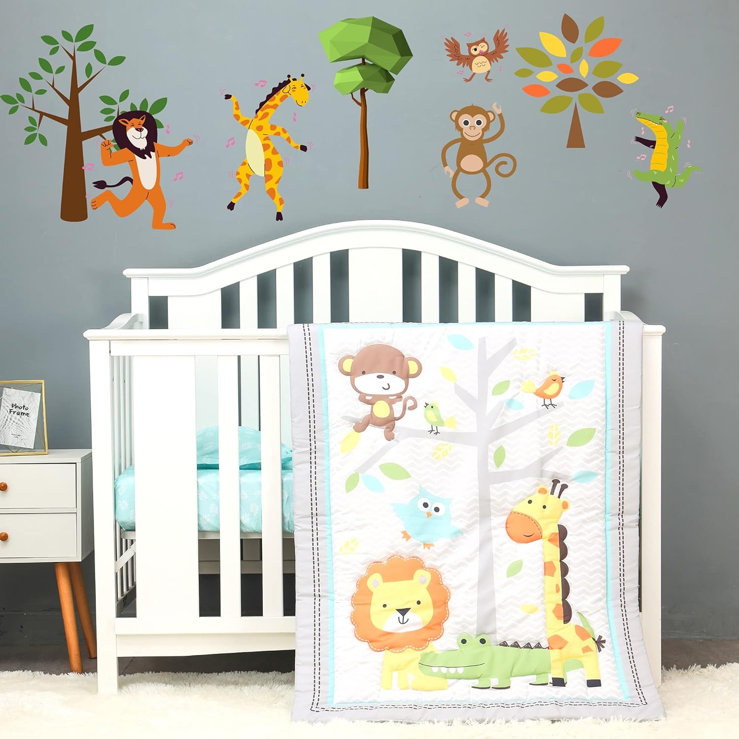 Baby Bees 3-Piece Jungle Party Crib Bedding Set