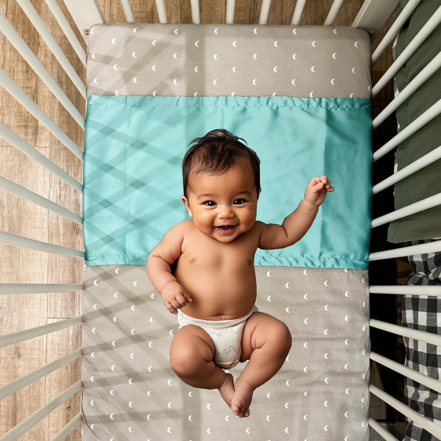 AKISS Satin Crib Sheet Pillow Cover Reversible for Baby 1