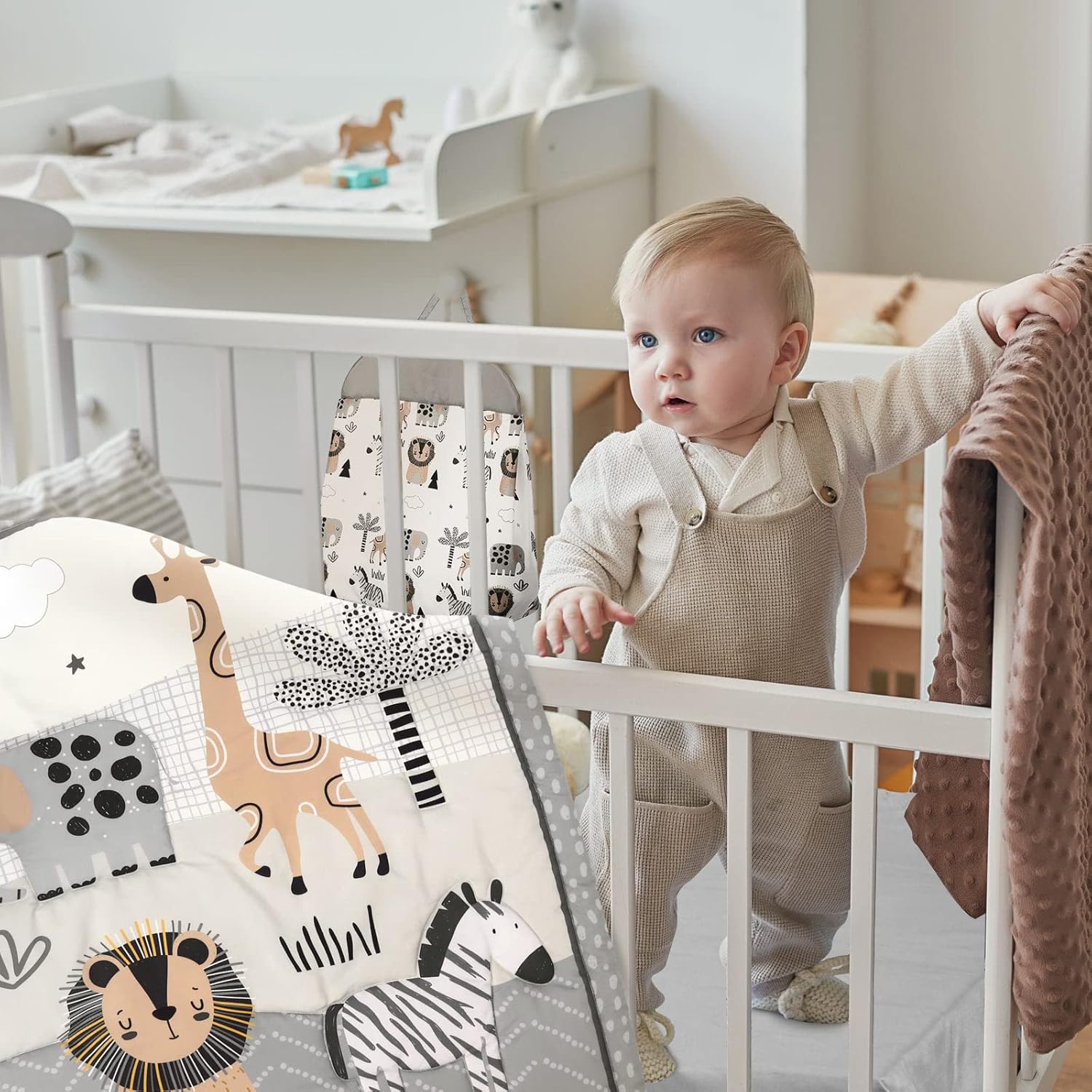 4 Piece Woodland Forest Animals Crib Bedding Set