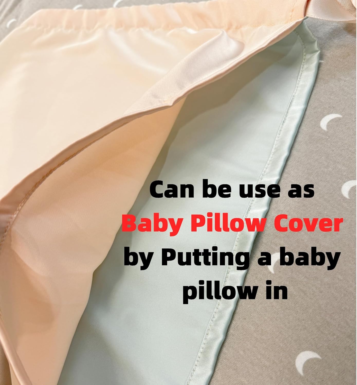 AKISS Satin Crib Sheet Reversible Pillow Cover for Baby