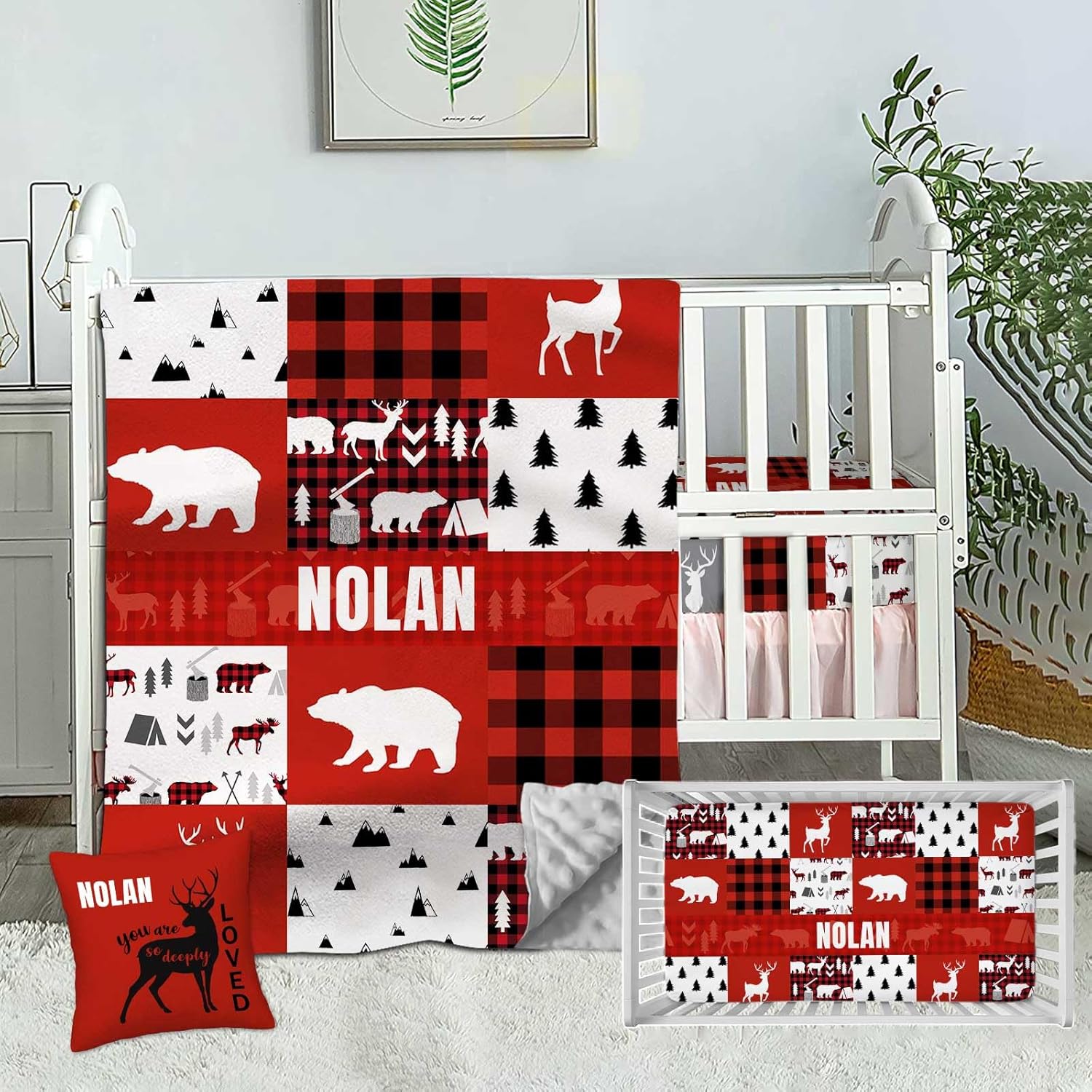 Custom Crib Bedding Set with Personalized Name