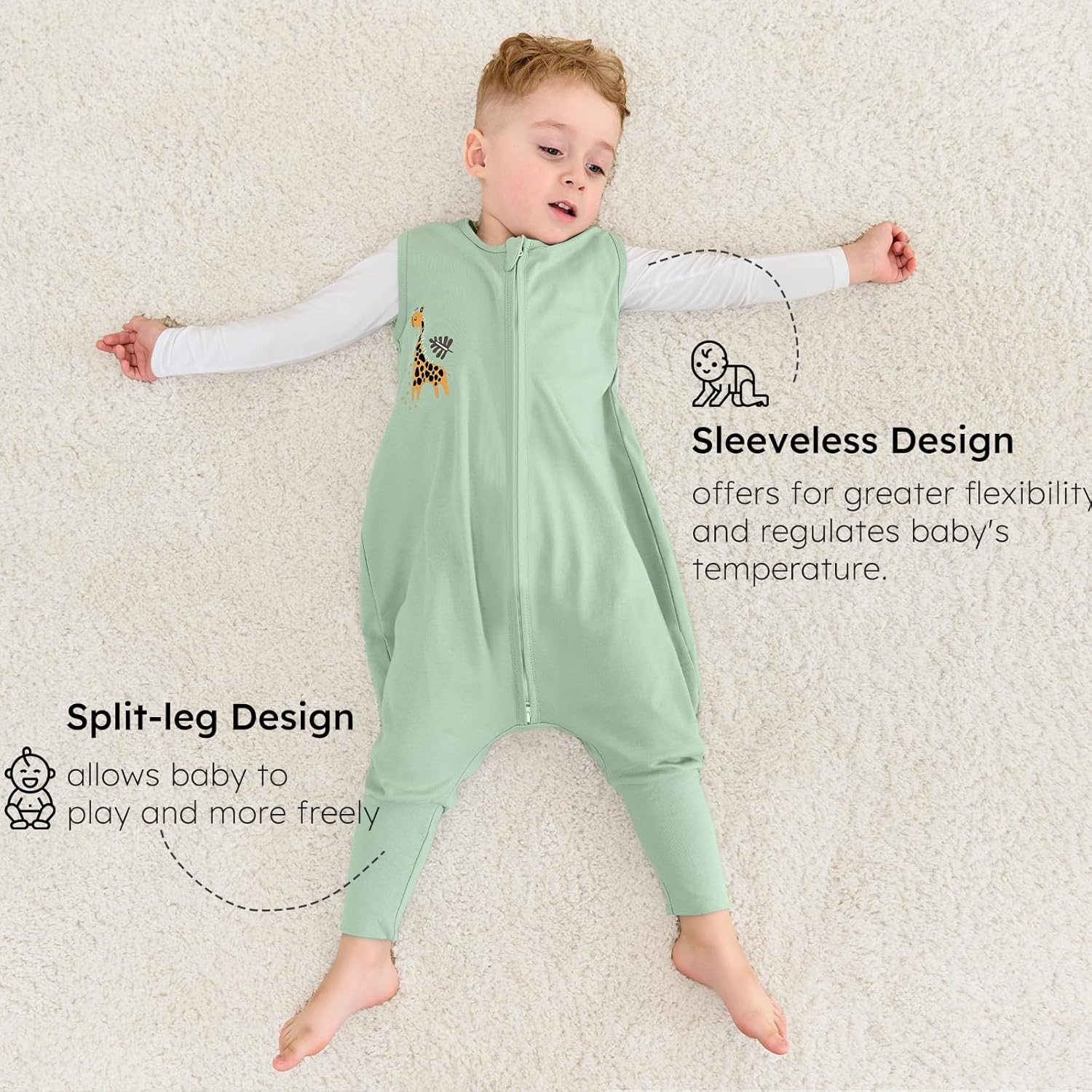 Yoofoss Toddler Sleep Sack with Feet 100 Organic Cotton