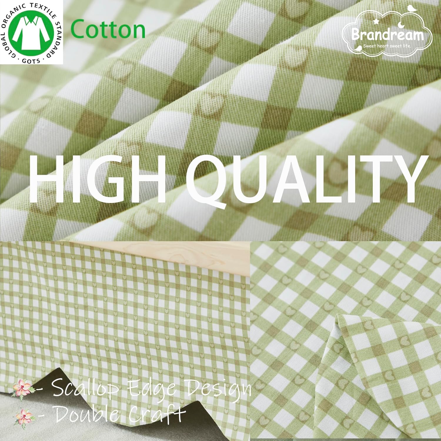 Brandream Scallop Edge Crib Skirt 100 Cotton Farmhouse Boho Bed Skirt