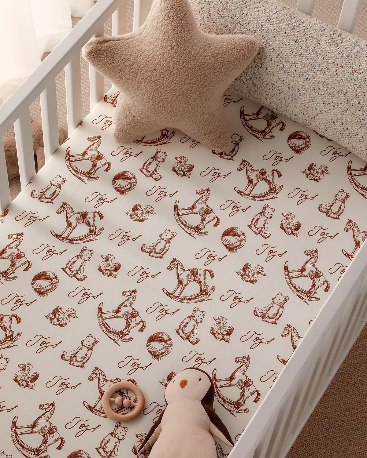 Yoofoss Pack and Play Sheets 2 Pack - 38x26 Mini Crib Fitted Neutral