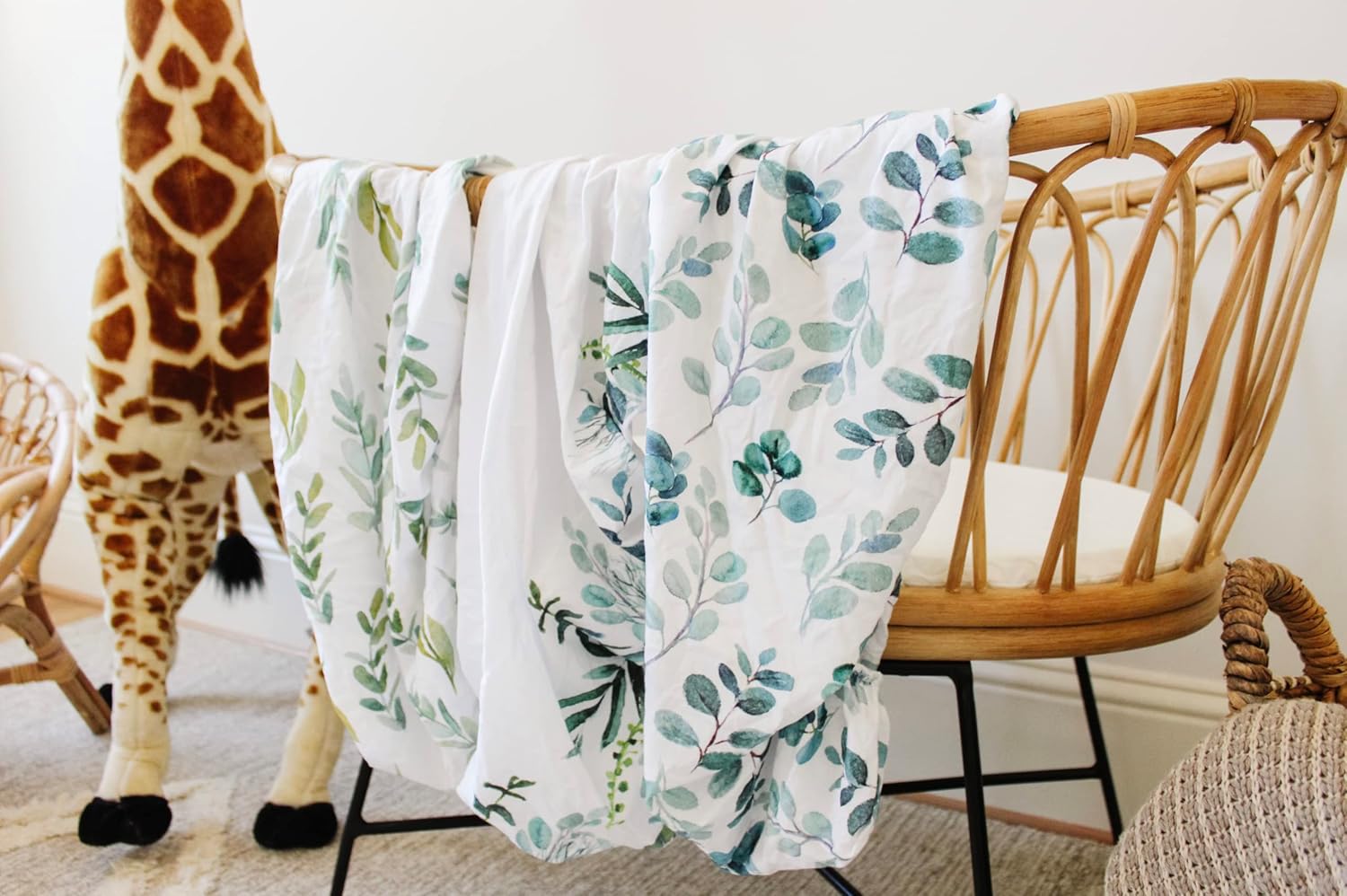 3 Fitted Bassinet Sheets Leafy Set - Oeko-Tex Cotton