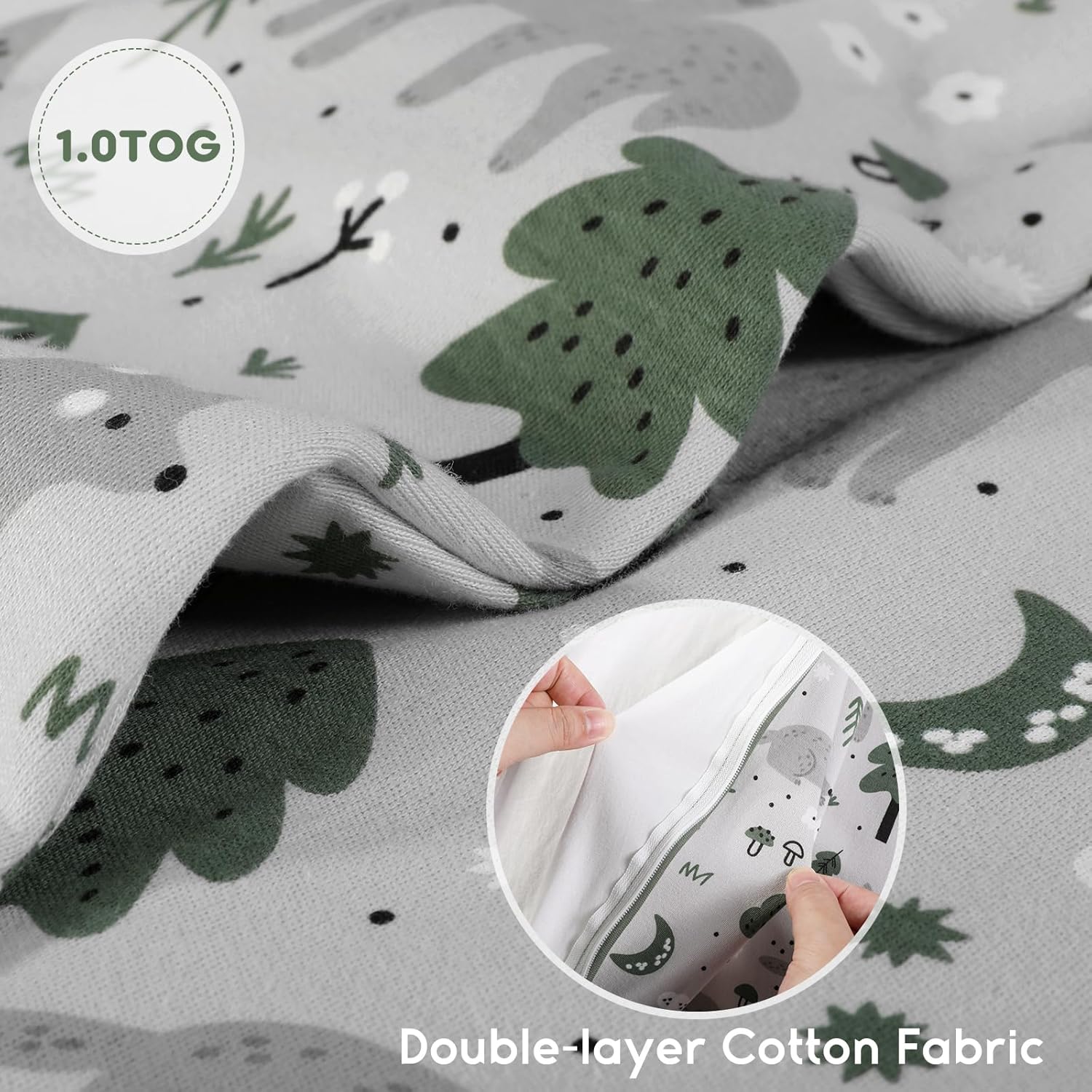 Yoofoss 12-18 Months Sleep Sack 2 Pack TOG 10 Organic Cotton Blanket