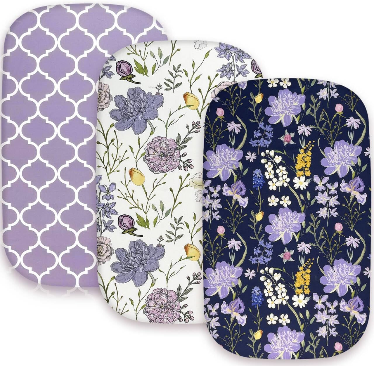 AMROSE 3 Pack Bassinet Sheets 33 x 20