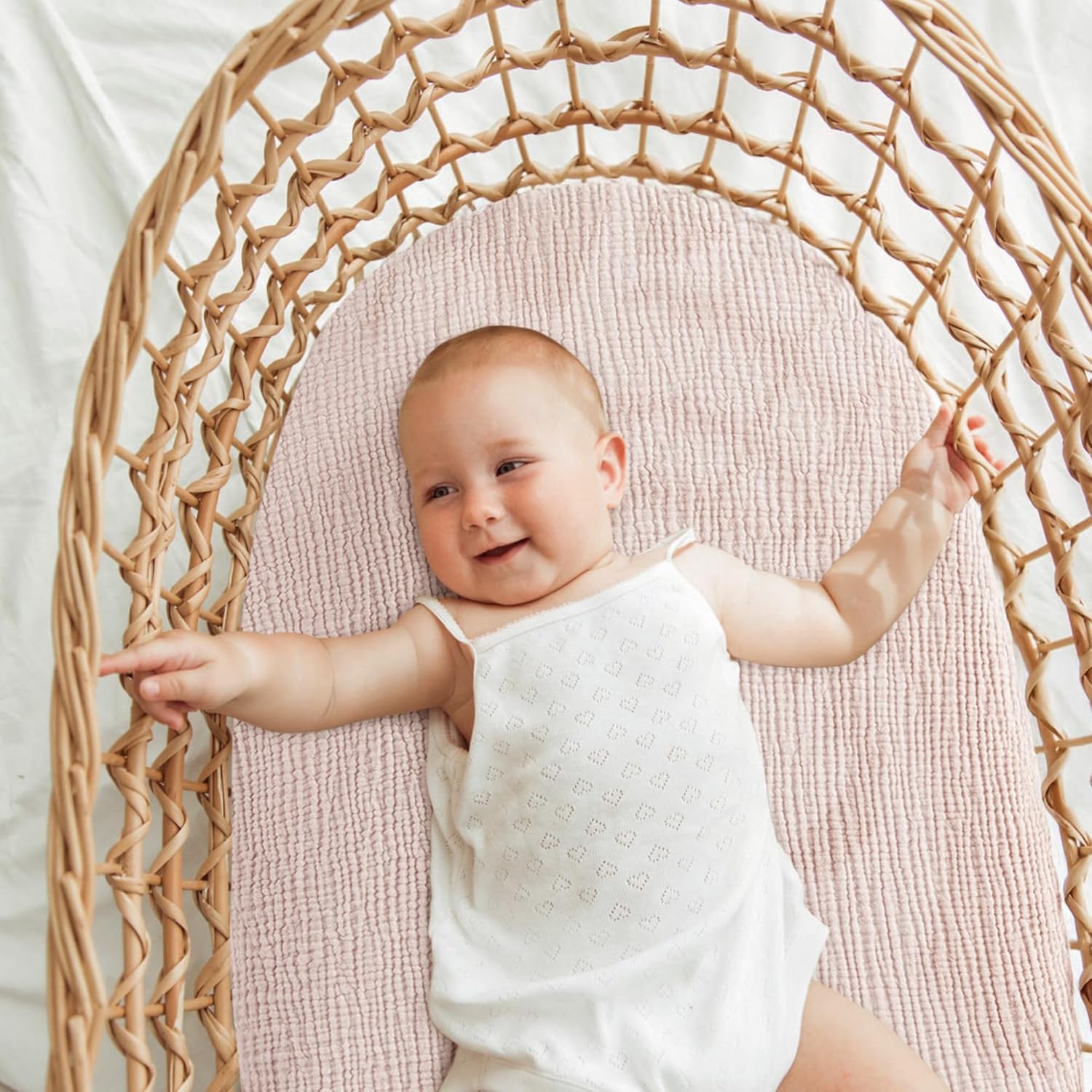 Bearmoss Bassinet Sheets 2 Pack Light Pink Purple