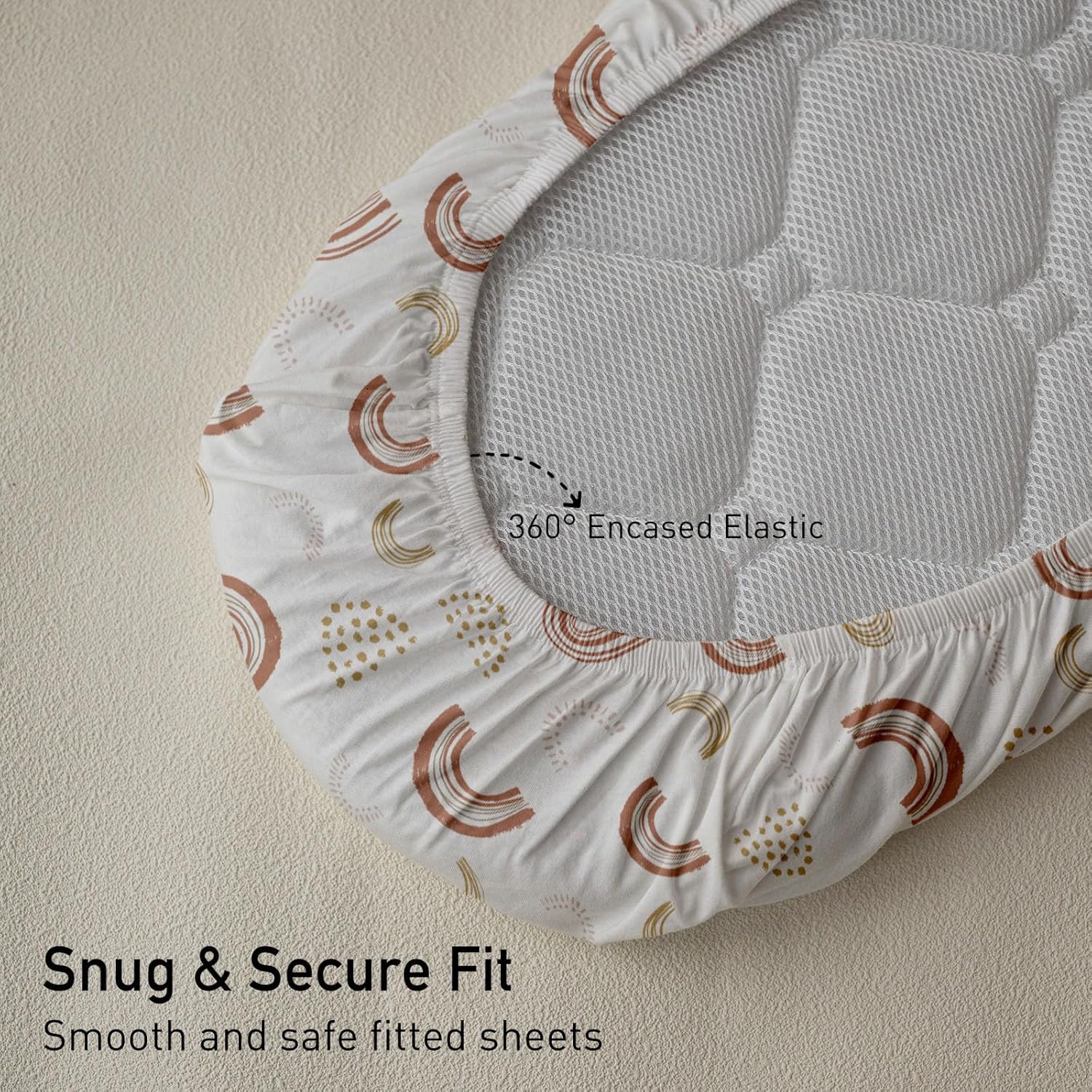 GLLQUEN Baby Bassinet Sheets 2 Pack - 33x17 Khaki