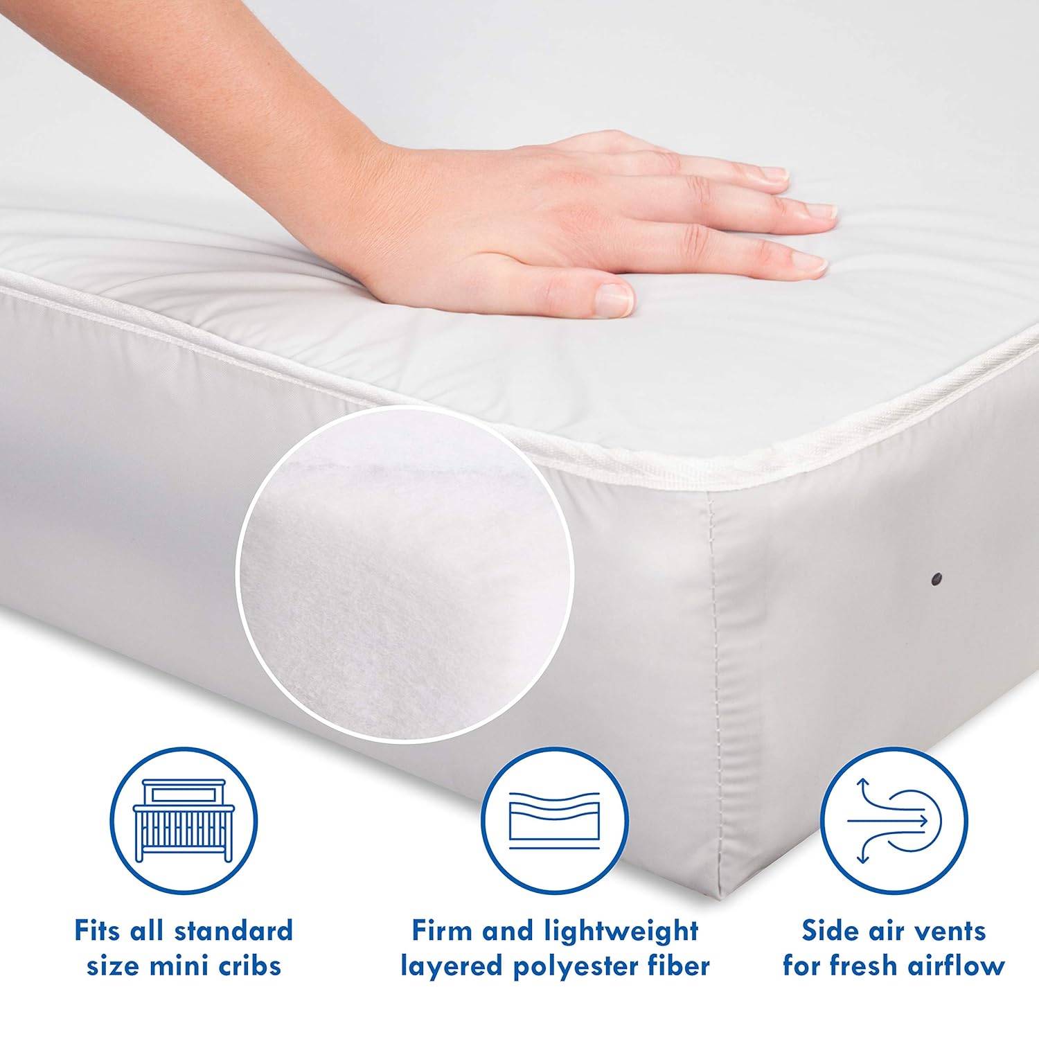 DaVinci Complete Slumber Mini Crib Mattress Firm Lightweight Waterproof Greenguard Gold Certified