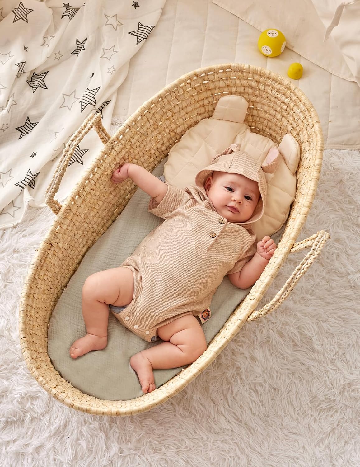 Momcozy Muslin Fitted Bassinet Sheet 2-Pack