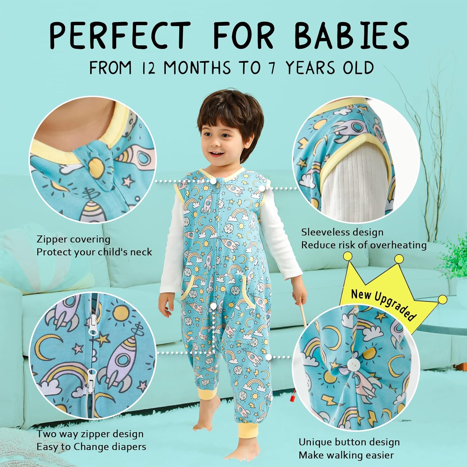WONDAY Toddler Sleep Sack with Legs 05TOG Cotton