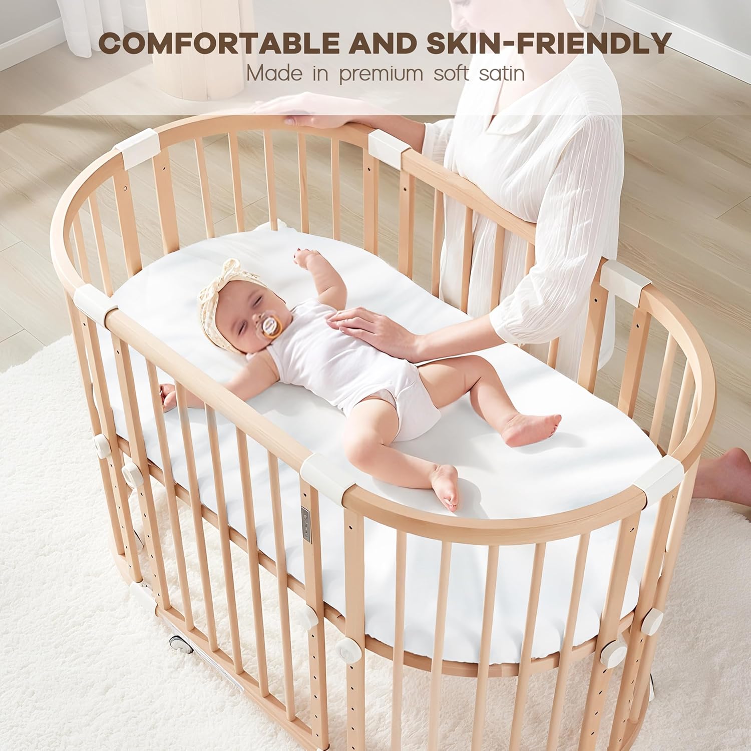 Pro Goleem Satin Crib Sheet 2 Pack for Baby