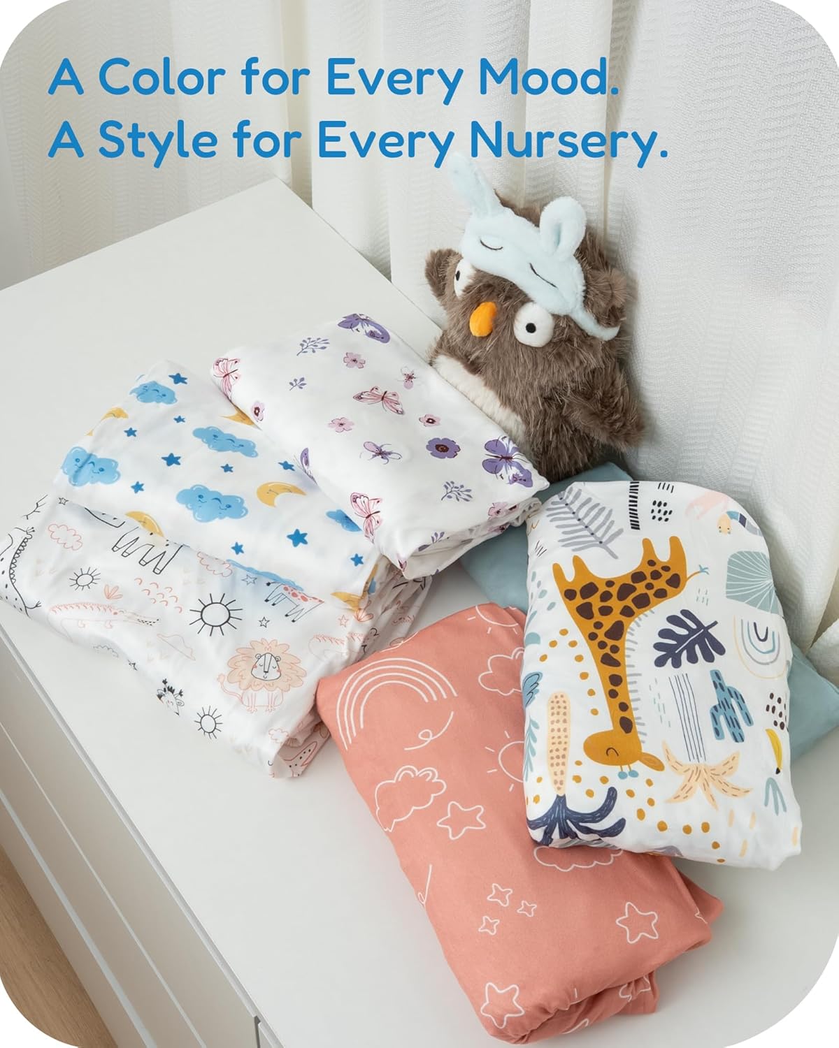 TOTCHILL Bassinet Sheet Set - Orange Cloud and Rainbow Design