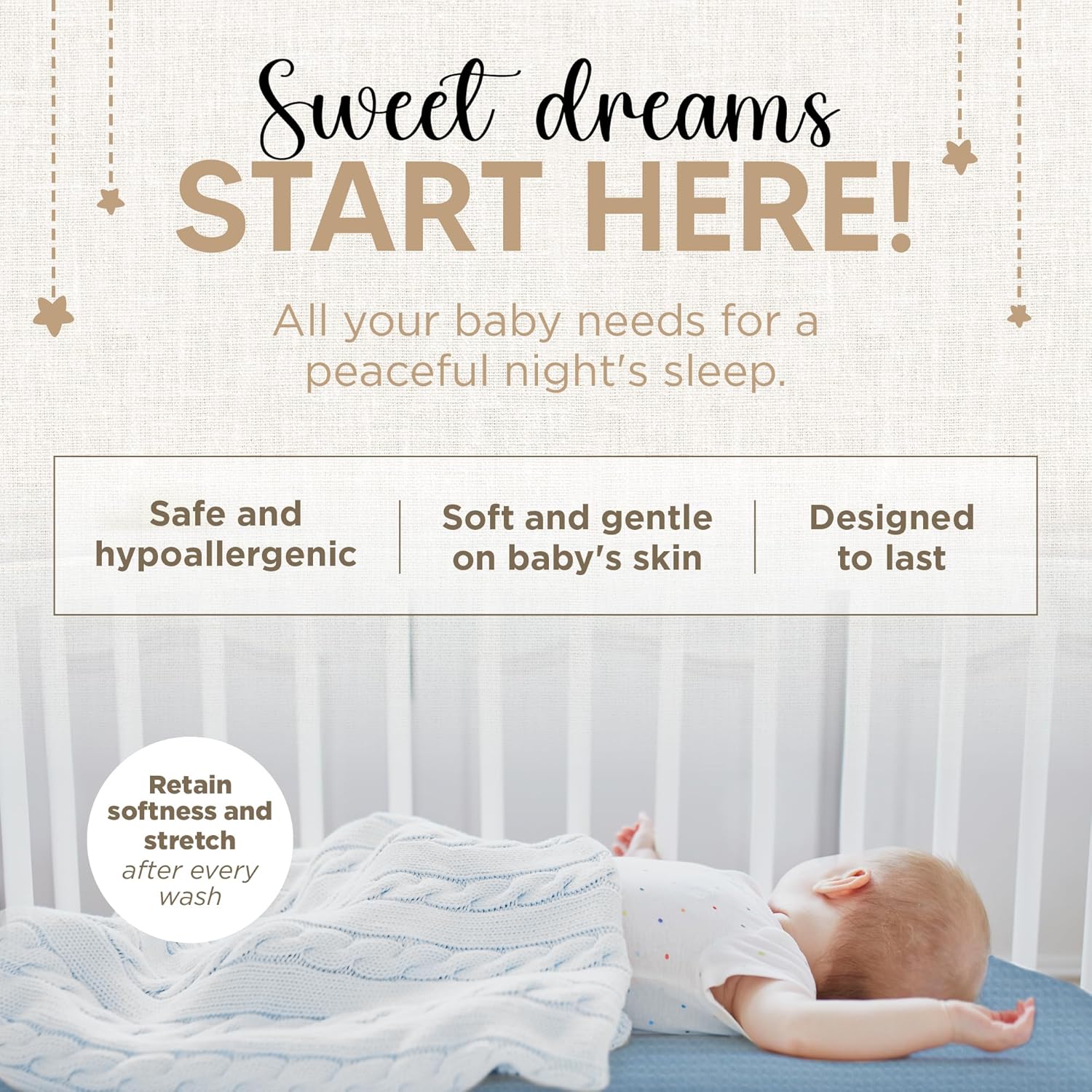 KoolerThings Bassinet Sheets 2 Pack - Organic Muslin Cotton