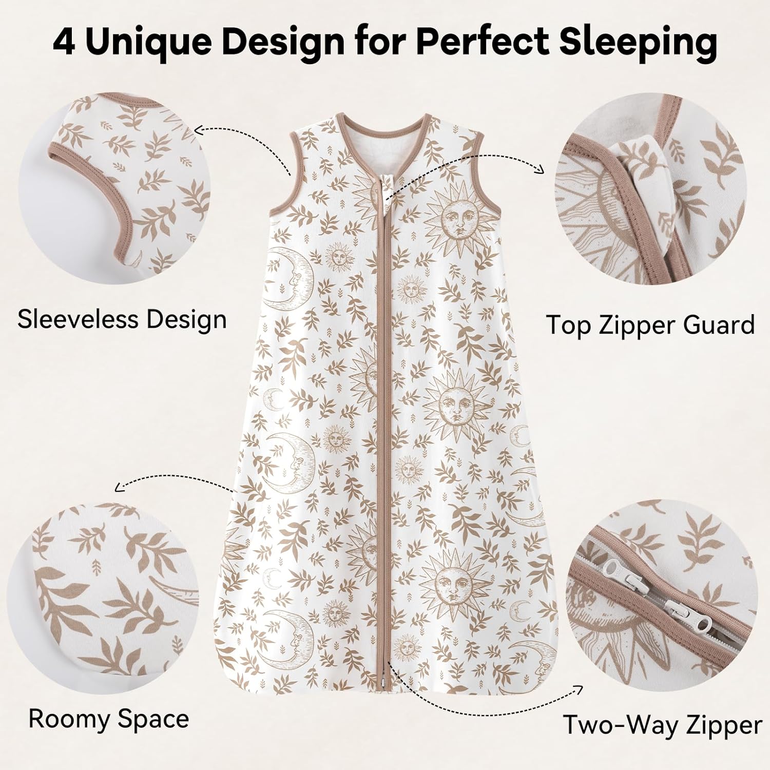 Unnivoll Baby Sleep Sack 0-6 Months 3 Pack Lightweight 05 TOG