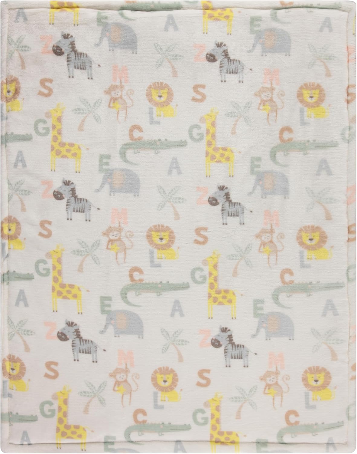 Cudlie 2-Ply Infant Blanket with Dinosaur and Alphabet Prints