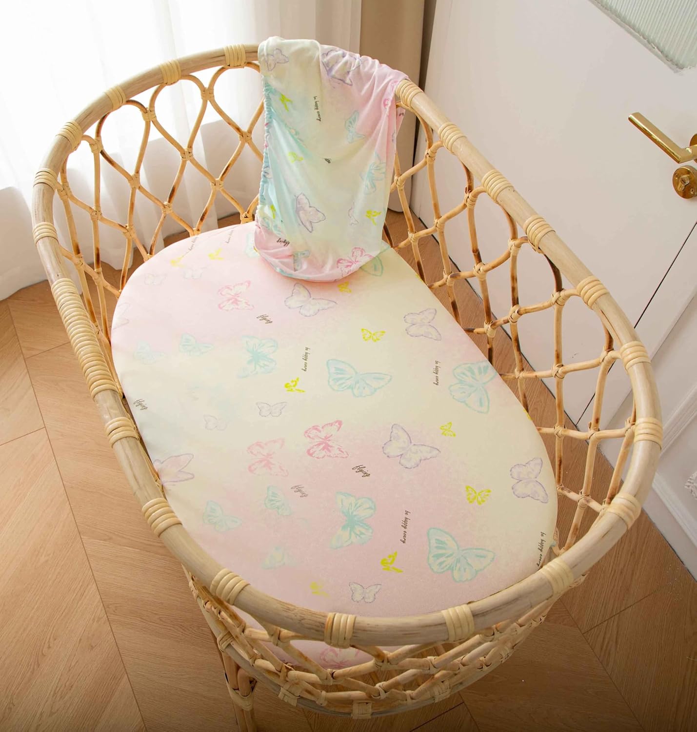 SDY Butterfly Bassinet Sheets Set of 2