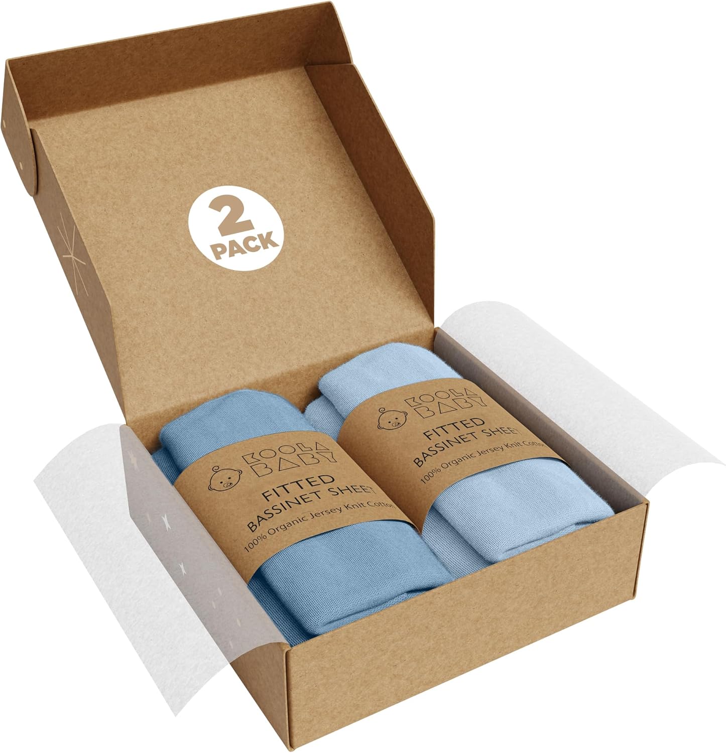 KoolerThings Bassinet Sheets - 100 Organic Cotton 2 Pack 1