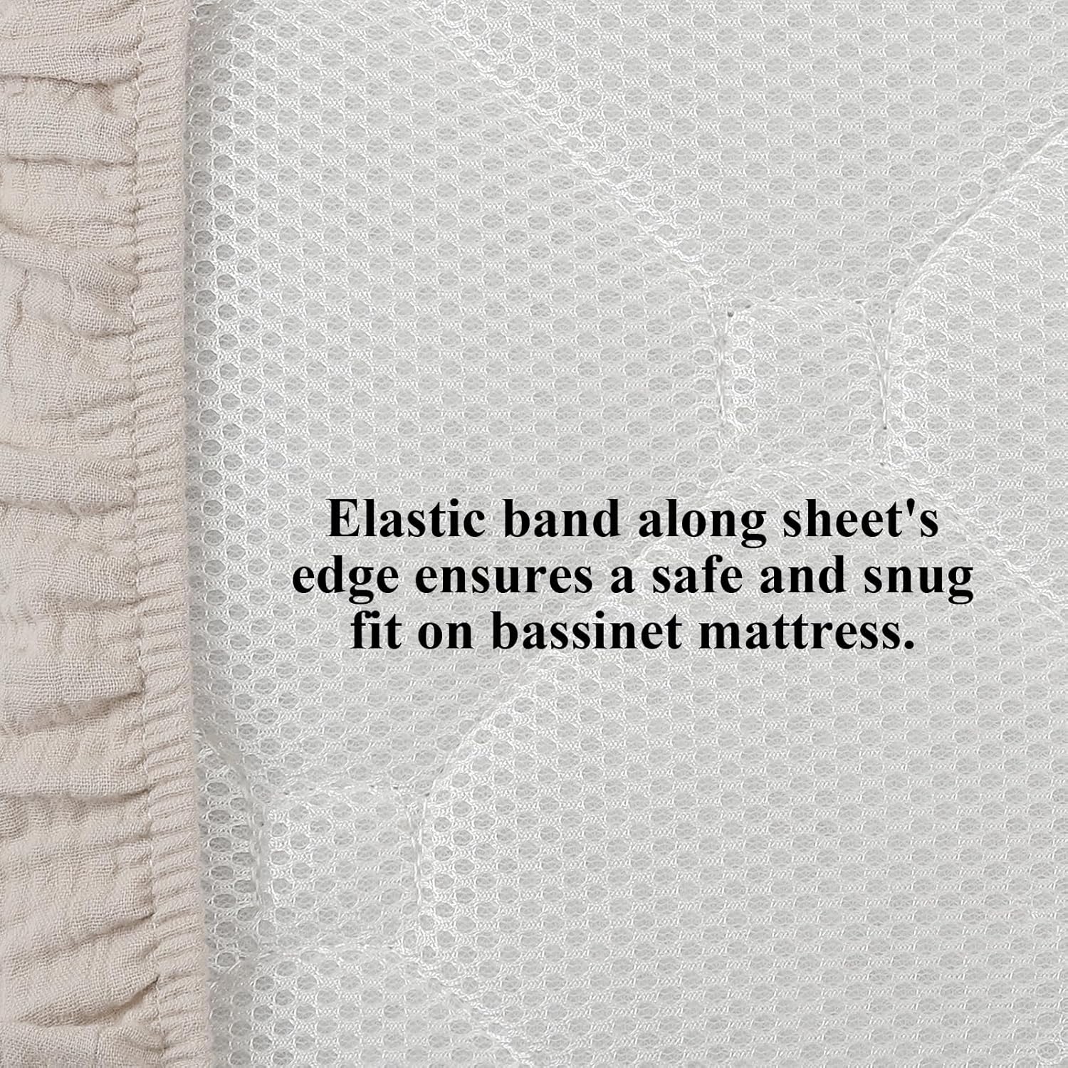 Onacosht Muslin Bassinet Sheets 2 Pack Fog and Beige