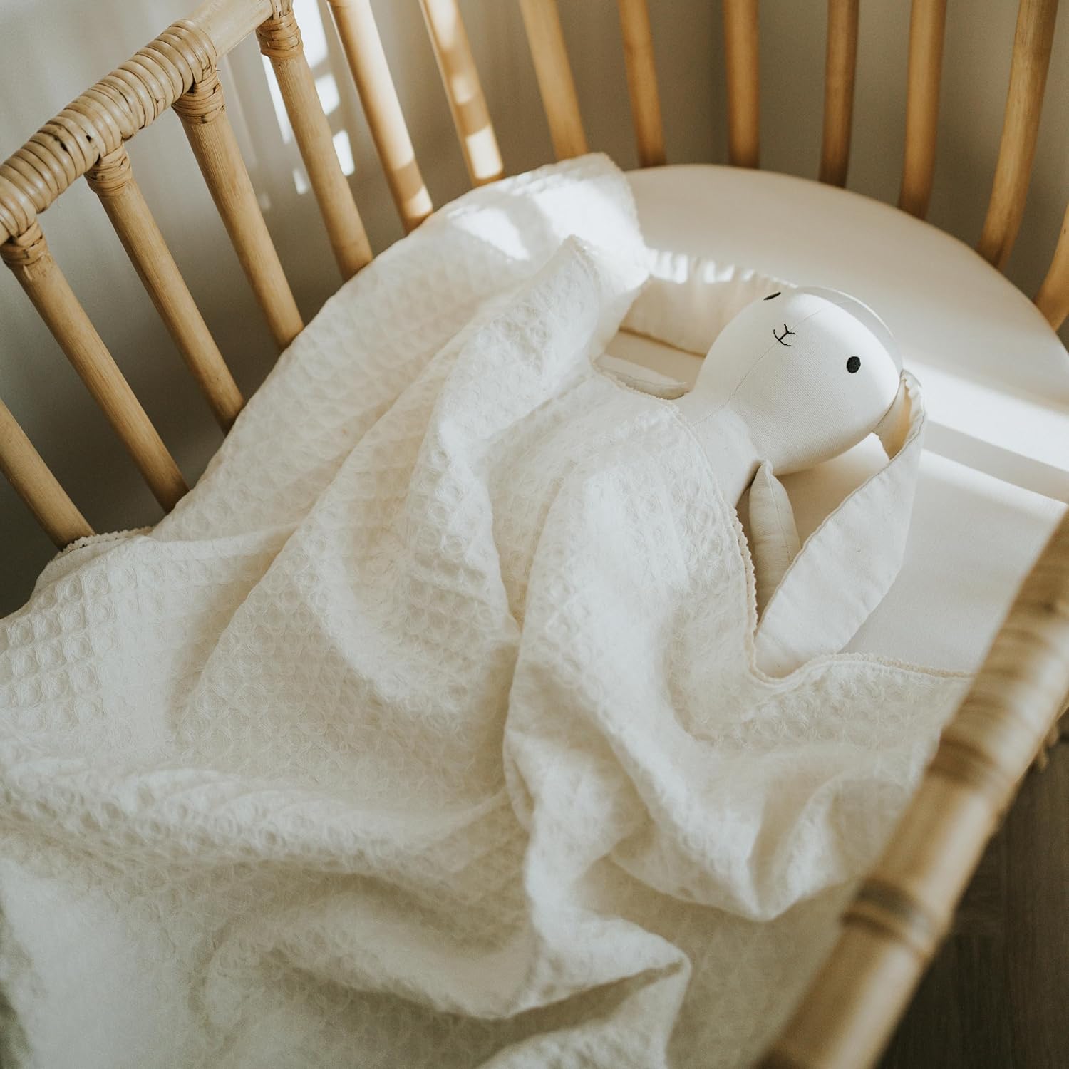 DORMIKID Organic Baby Blanket - 27x31 Inch Ivory