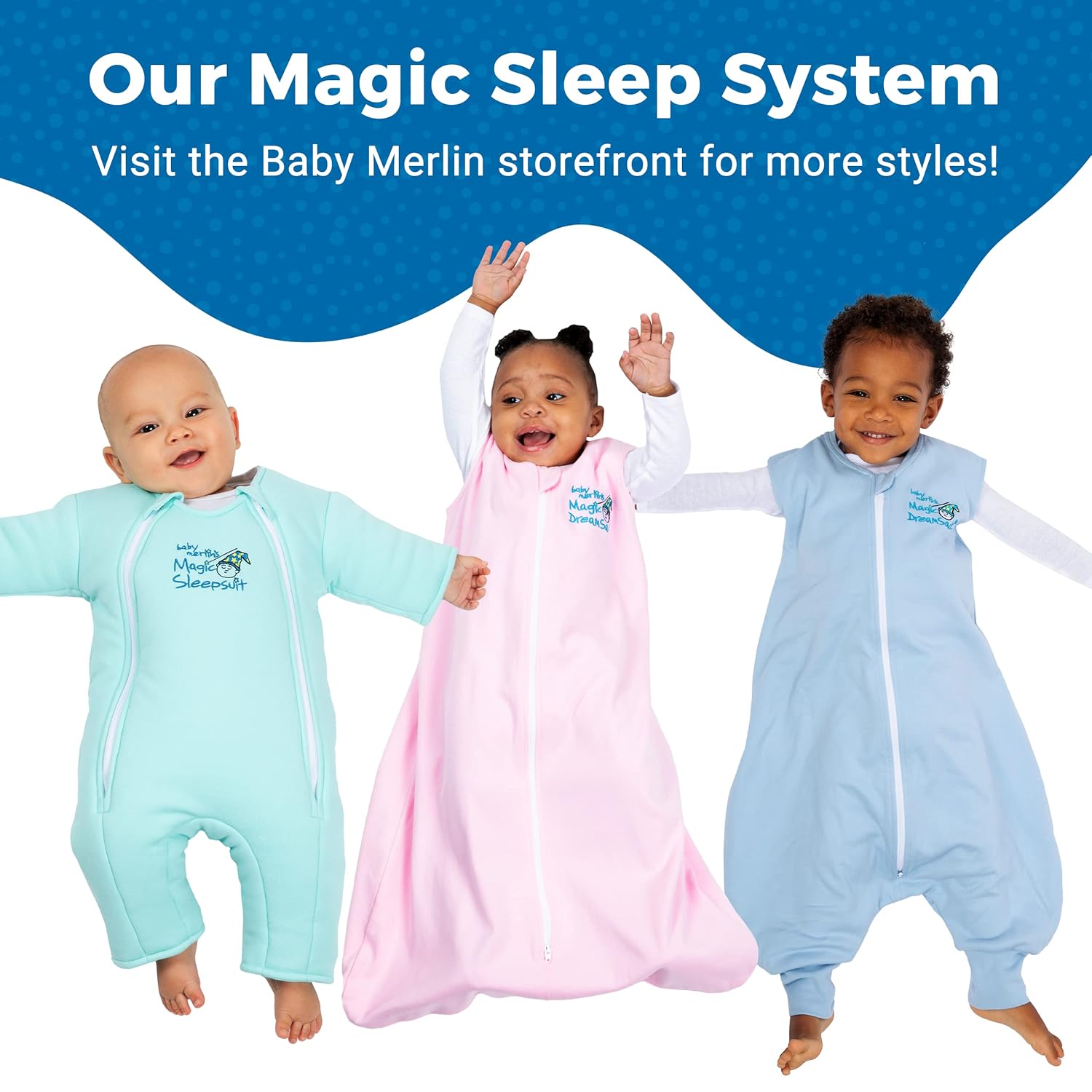 Magic Sleepsuit Baby Merlins Cotton Swaddle Transition Suit - Soft Cozy Easy Diaper Changes