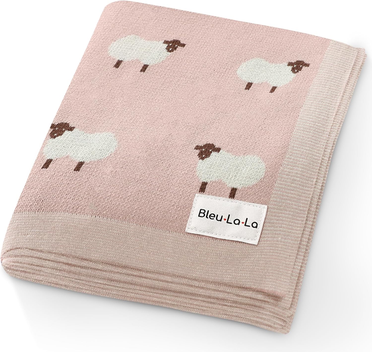 Bleu La La Luxury Knit Baby Blanket - Light Pink