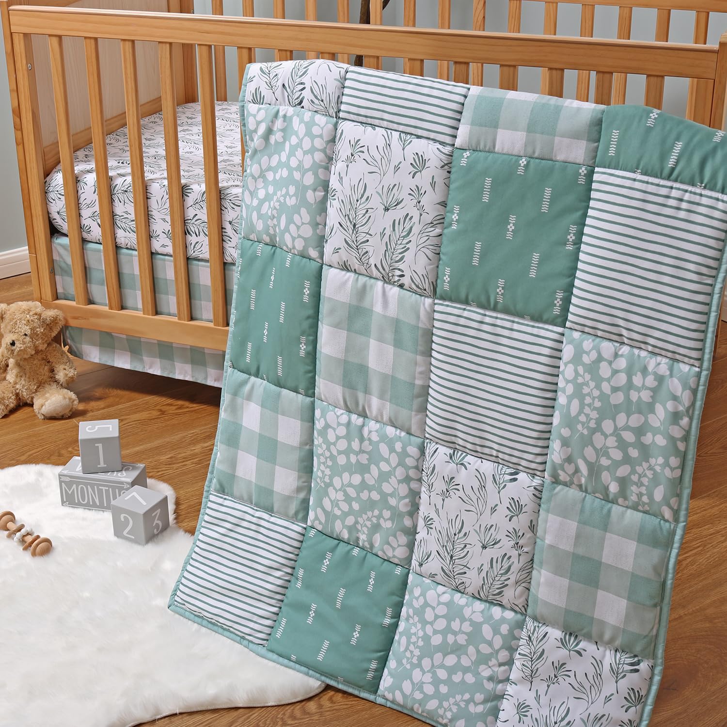 The Peanutshell 3 Piece Baby Crib Bedding Set for Boys Girls