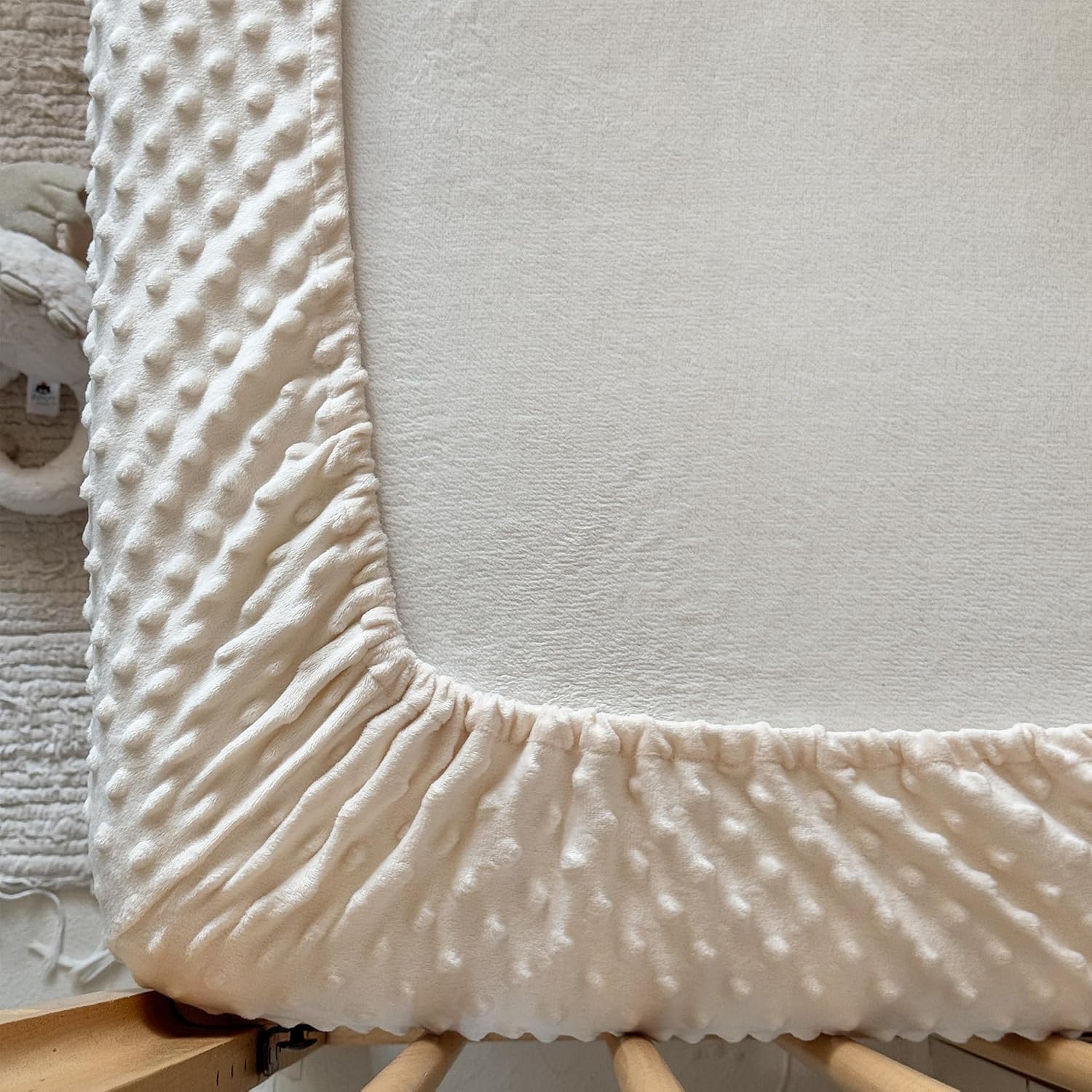 La Sheer Baby Plush Crib Sheet Light Beige