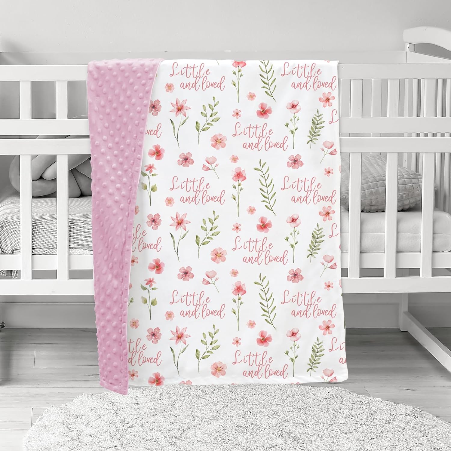 CIVARUA KIDS Floral Baby Blanket - Soft Minky Blanket for Girls