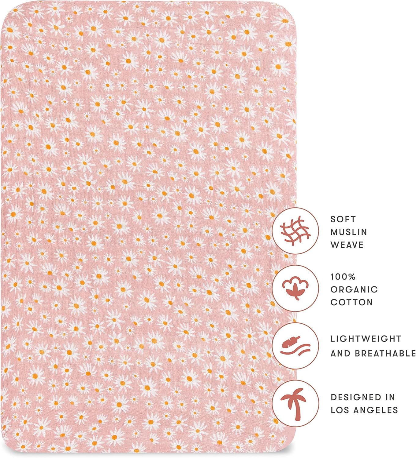 Babyletto Daisy Bassinet Sheets - Organic Cotton 360 Fitted
